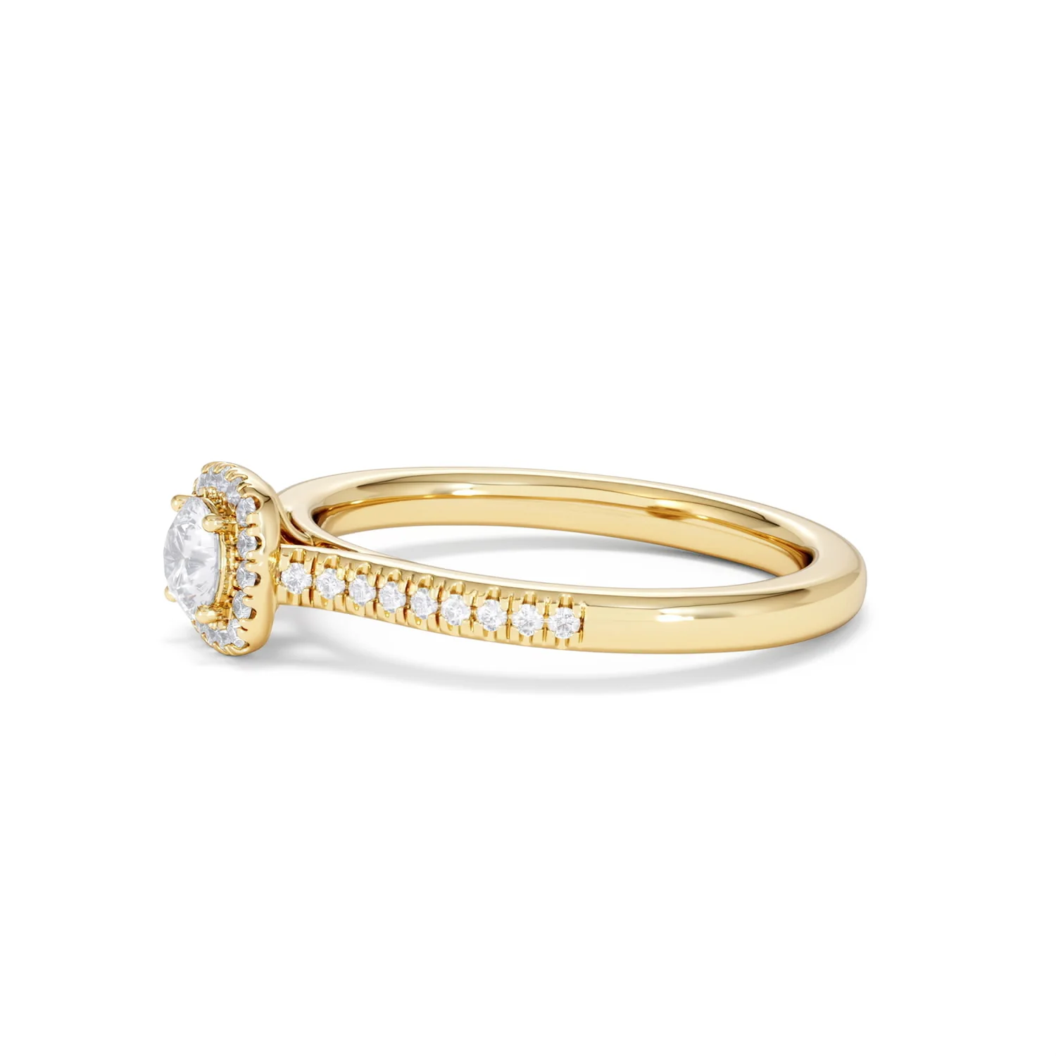 Lumia Round Cut Lab Diamond Halo Ring 0.50ct F/VS in 18K Gold Vermeil - Image 75