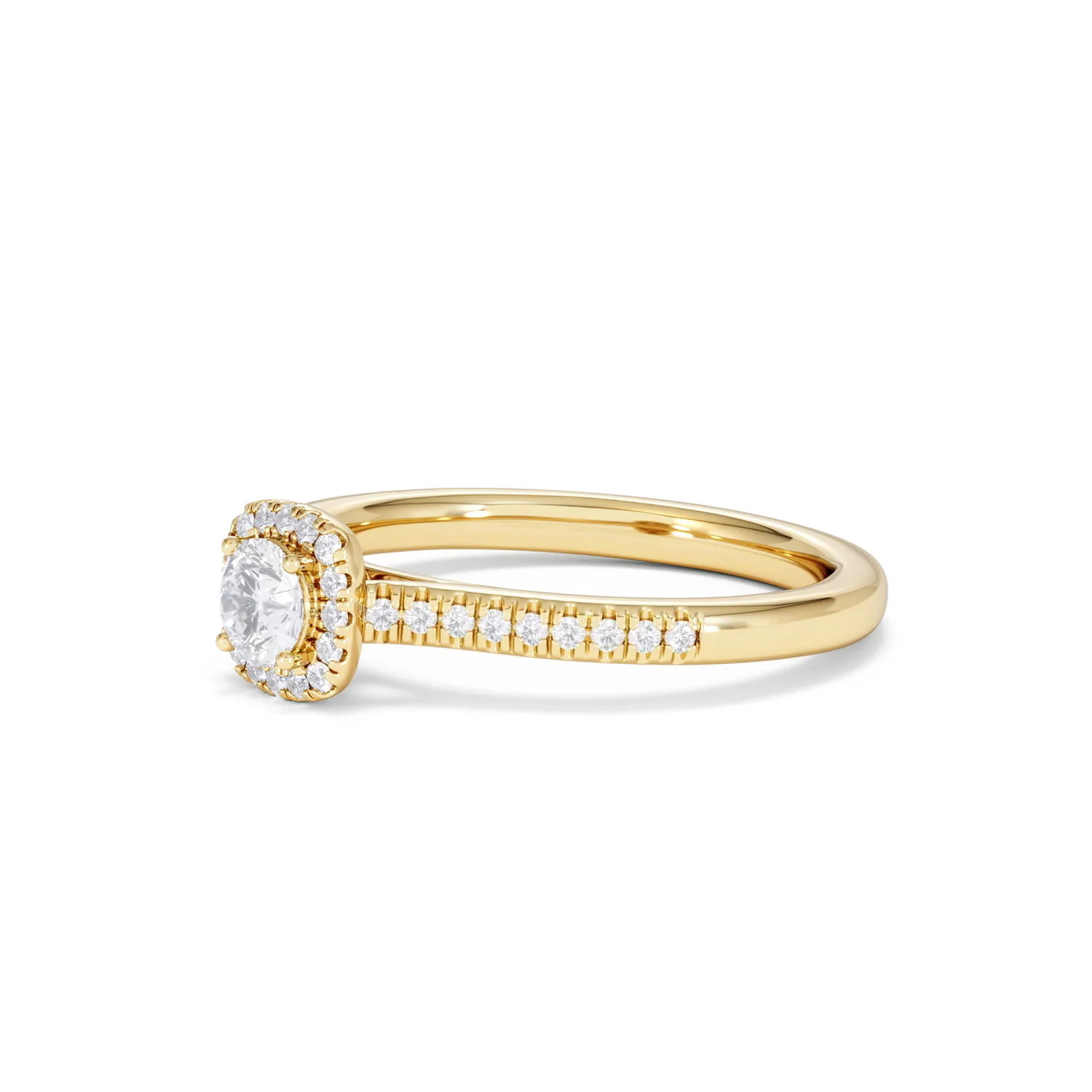 Lumia Round Cut Lab Diamond Halo Ring 0.50ct F/VS in 18K Gold Vermeil - Image 79