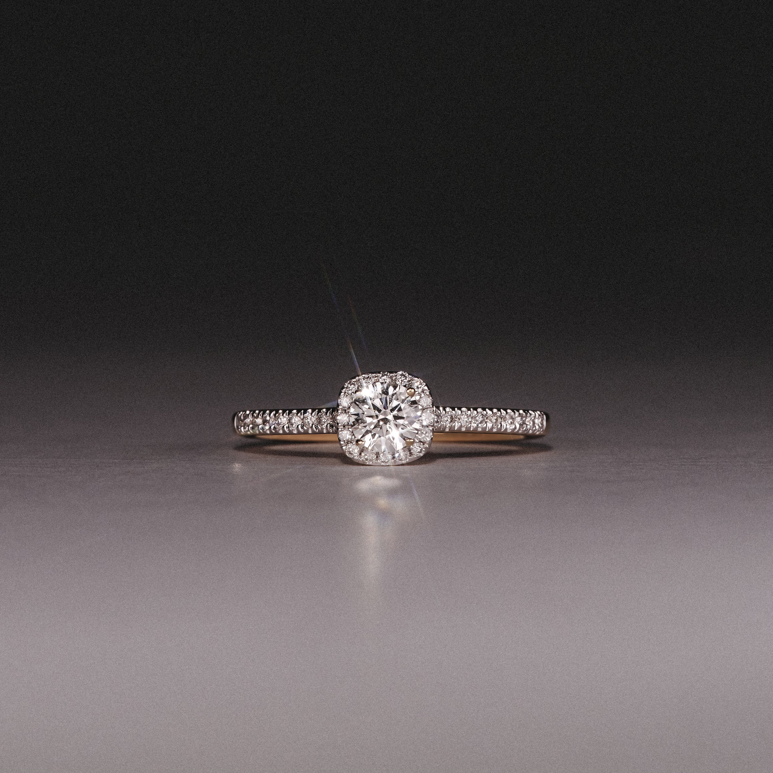 Lumia Round Cut Lab Diamond Halo Ring 0.50ct F/VS in 18K Gold Vermeil - Image 8