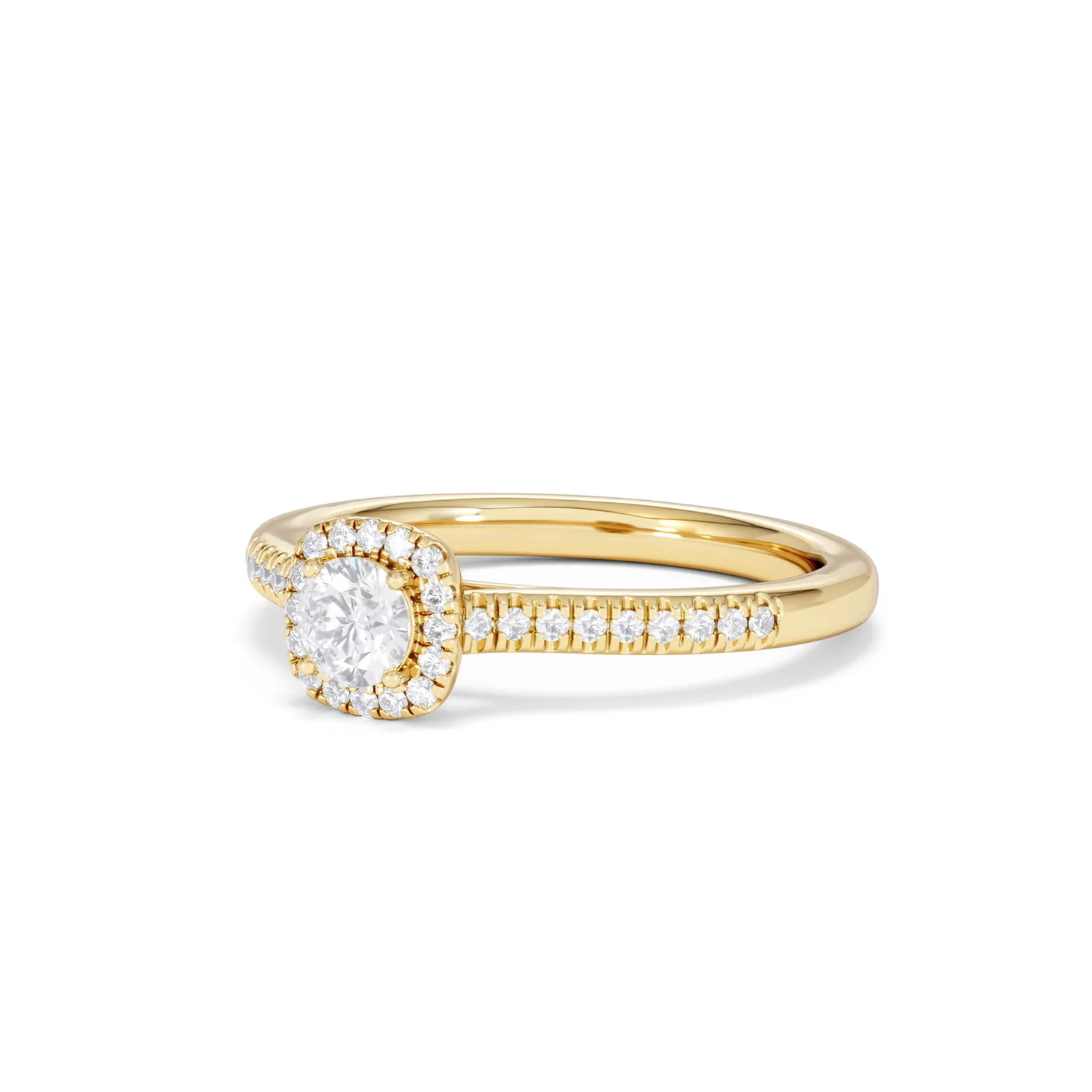 Lumia Round Cut Lab Diamond Halo Ring 0.50ct F/VS in 18K Gold Vermeil - Image 83