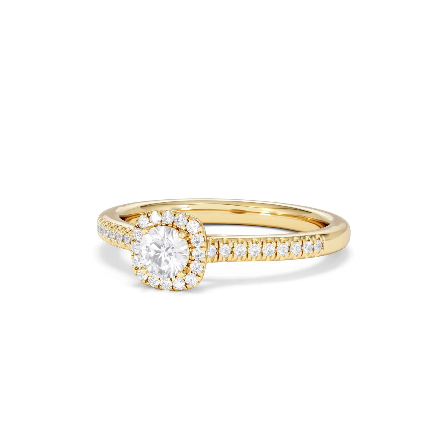 Lumia Round Cut Lab Diamond Halo Ring 0.50ct F/VS in 18K Gold Vermeil - Image 85