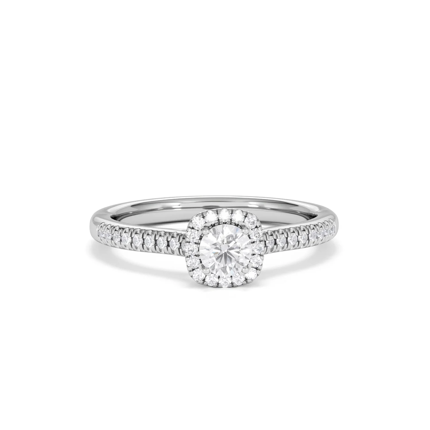 Lumia Round Cut Lab Diamond Halo Ring 0.50ct F/VS in 925 Silver - Image 11