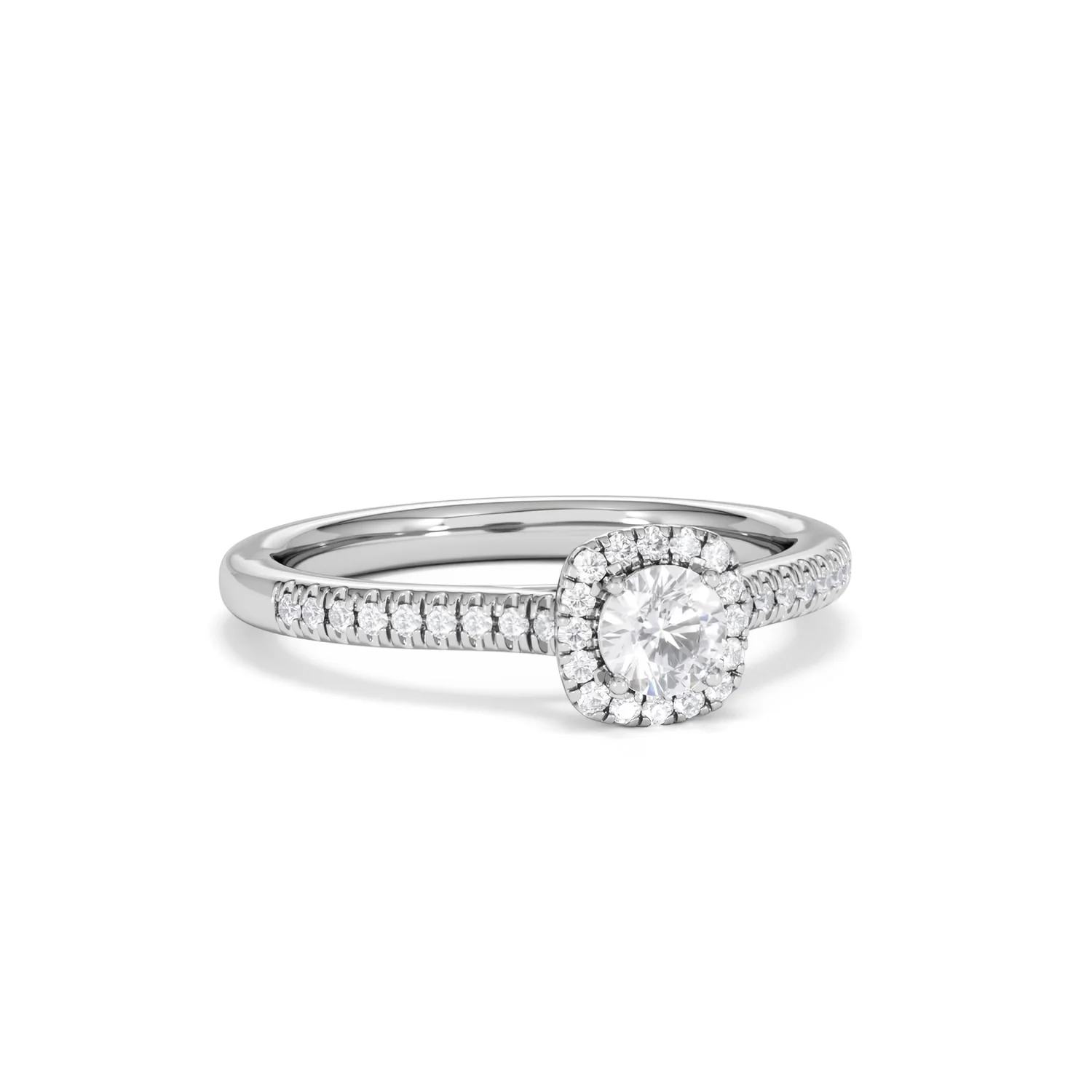 Lumia Round Cut Lab Diamond Halo Ring 0.50ct F/VS in 925 Silver - Image 14