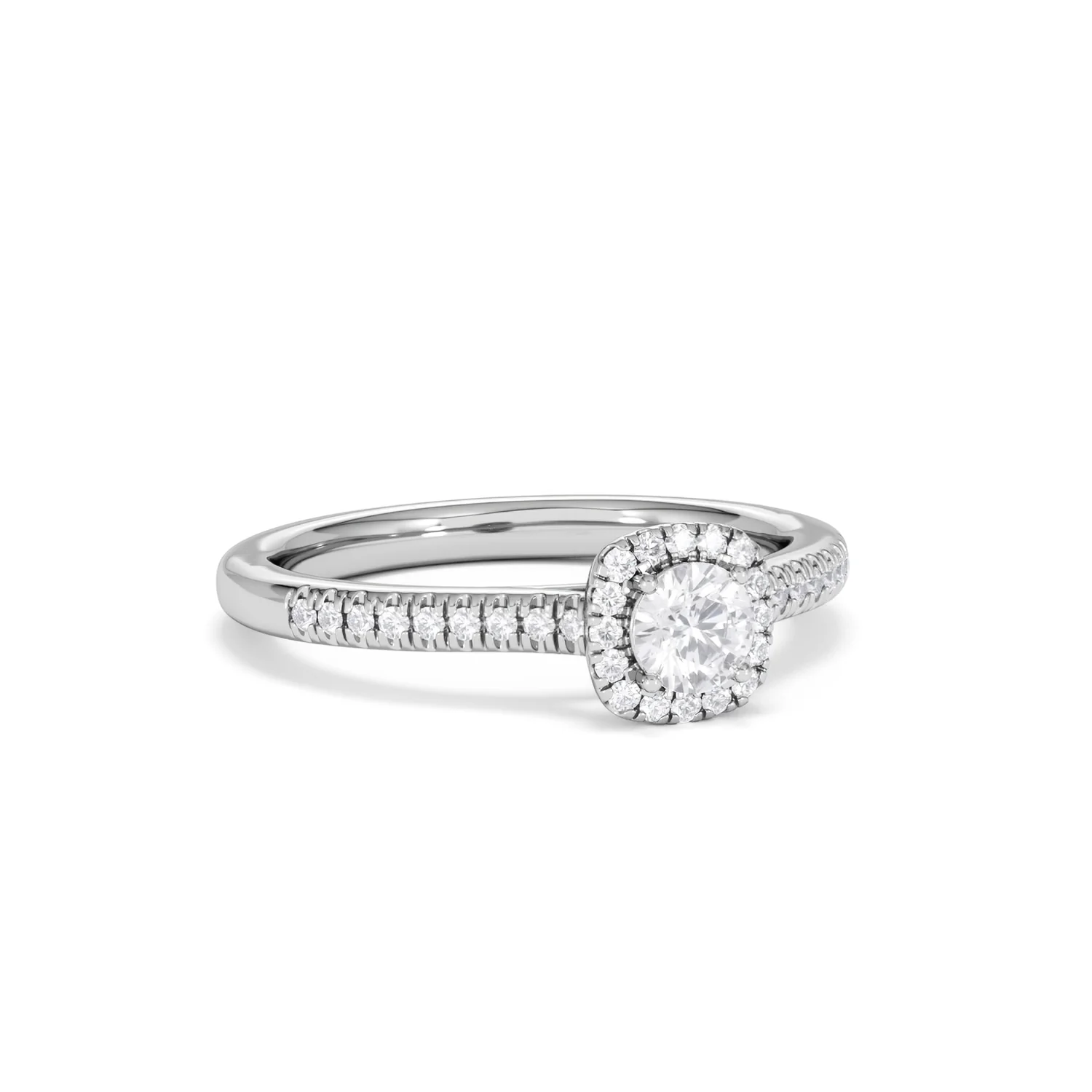 Lumia Round Cut Lab Diamond Halo Ring 0.50ct F/VS in 925 Silver - Image 15