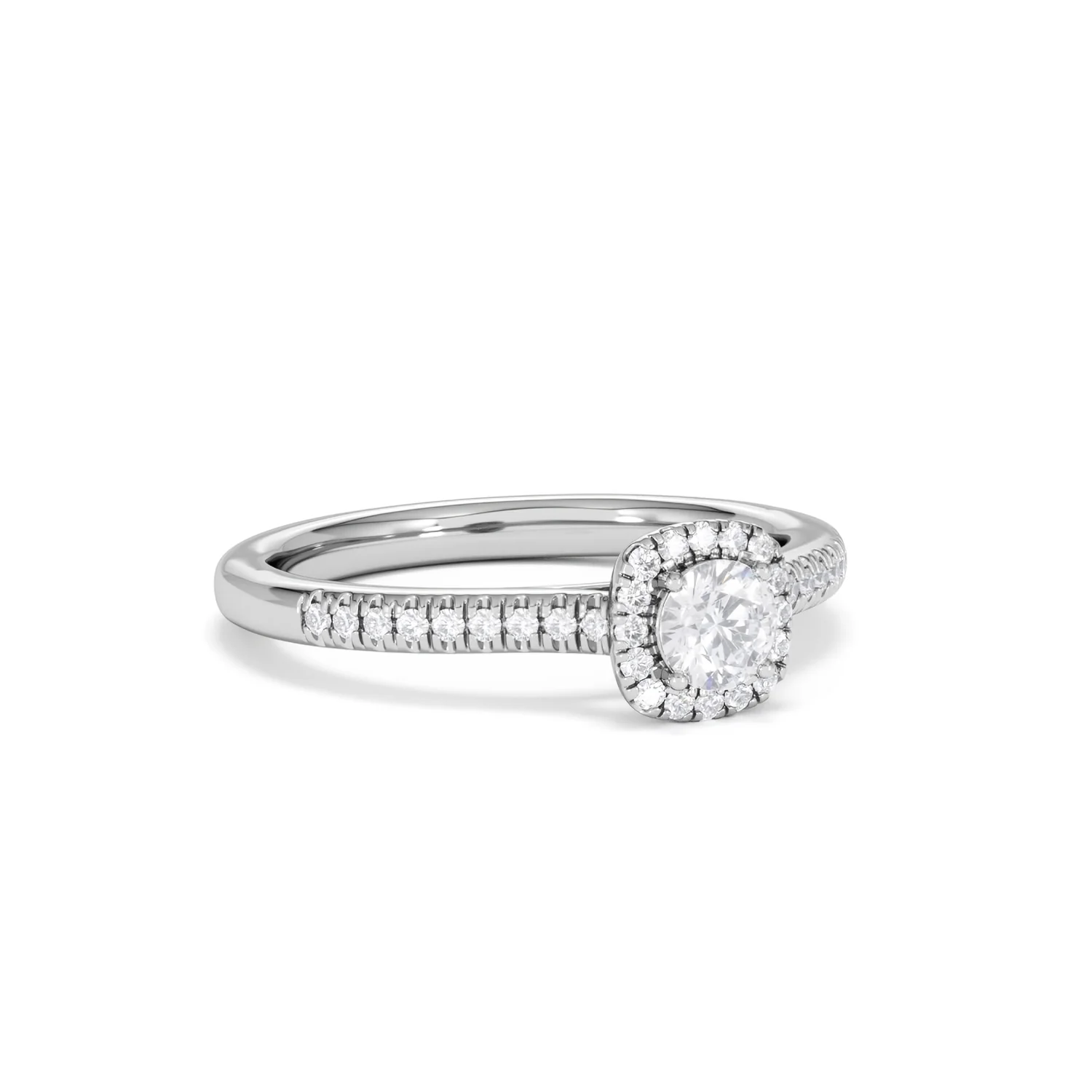Lumia Round Cut Lab Diamond Halo Ring 0.50ct F/VS in 925 Silver - Image 16