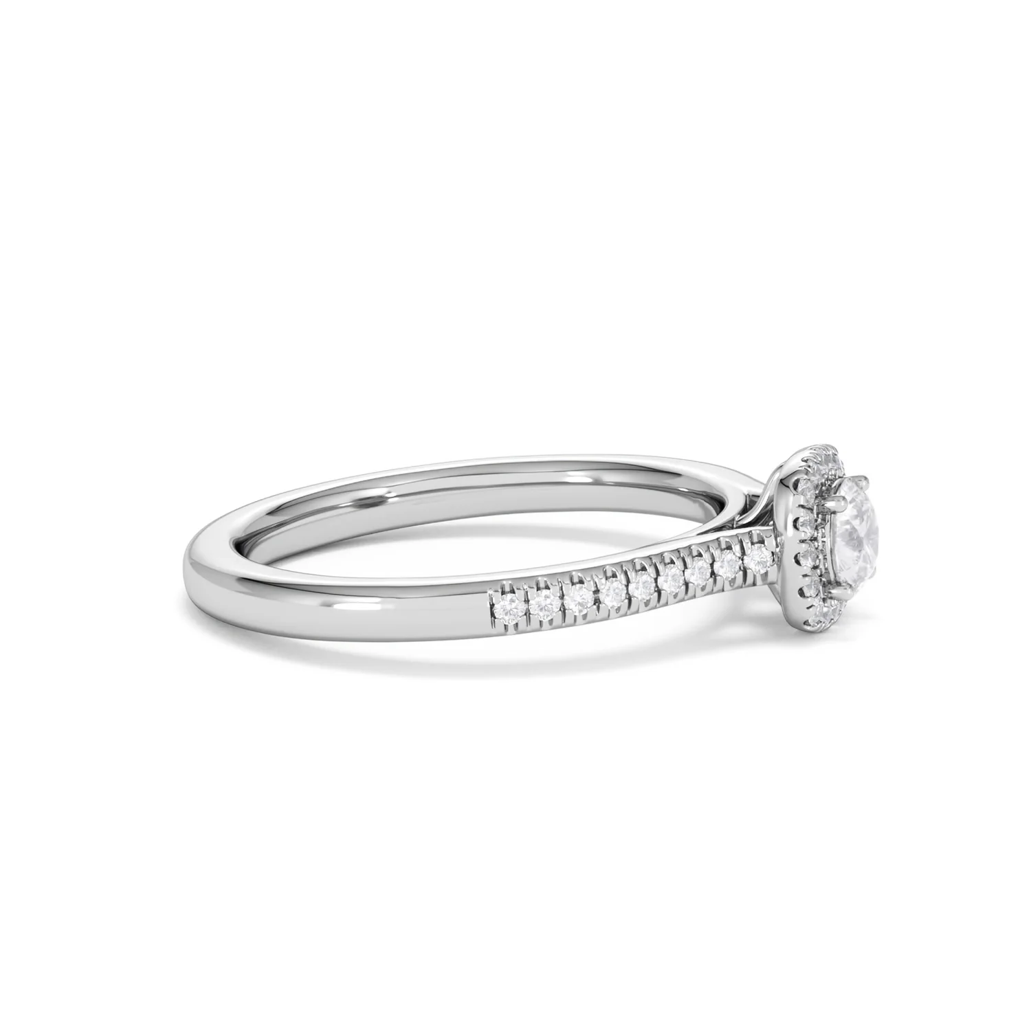 Lumia Round Cut Lab Diamond Halo Ring 0.50ct F/VS in 925 Silver - Image 26