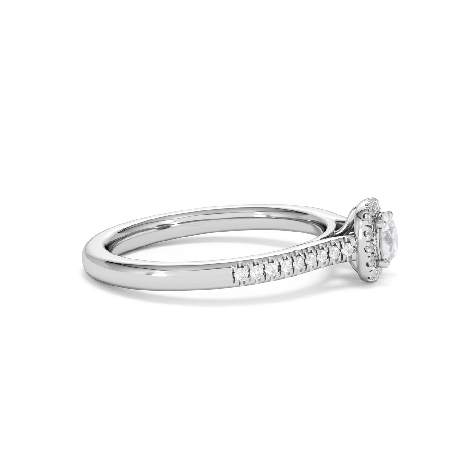 Lumia Round Cut Lab Diamond Halo Ring 0.50ct F/VS in 925 Silver - Image 27