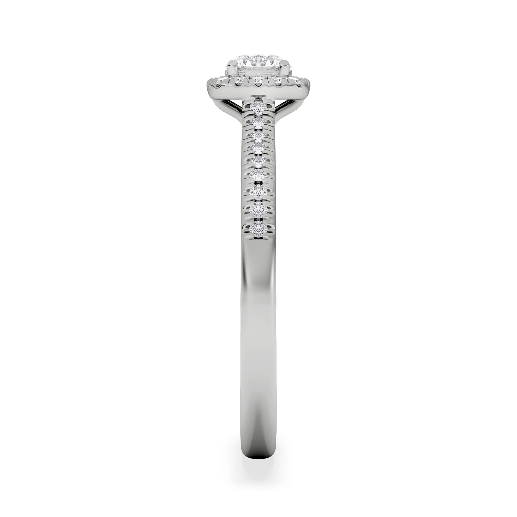 Lumia Round Cut Lab Diamond Halo Ring 0.50ct F/VS in 925 Silver - Image 5