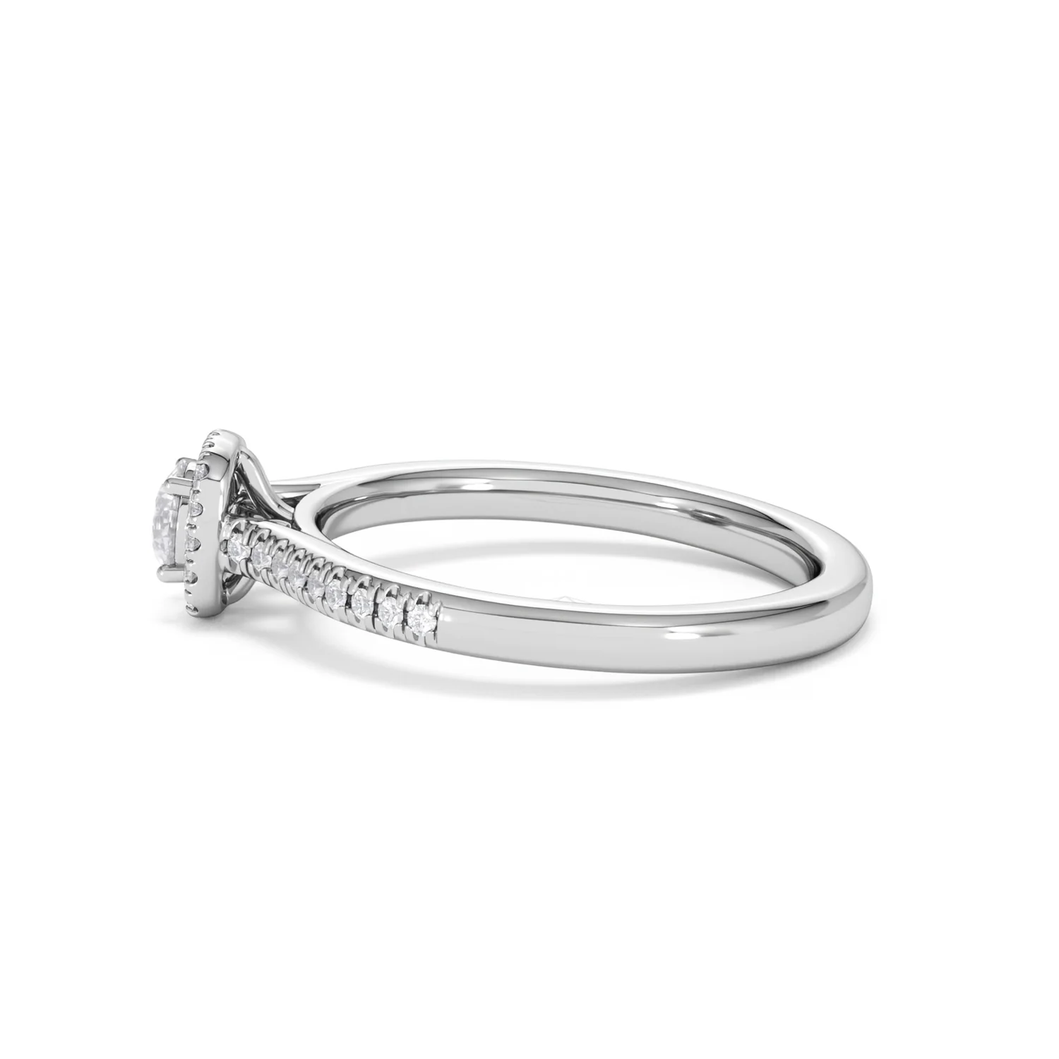 Lumia Round Cut Lab Diamond Halo Ring 0.50ct F/VS in 925 Silver - Image 69