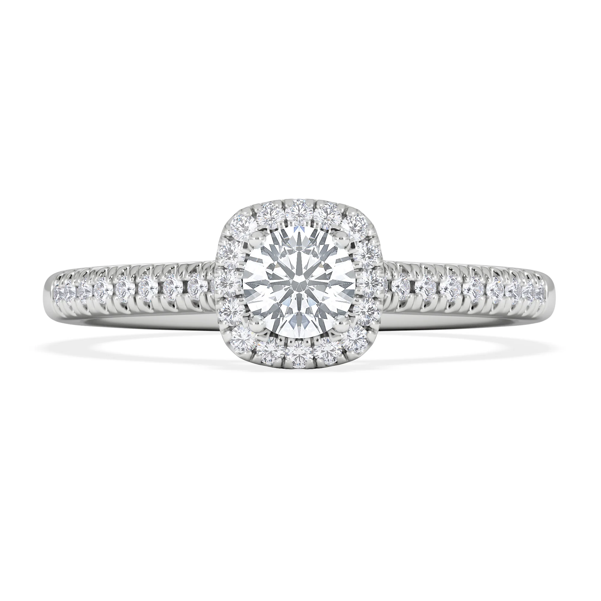 Lumia Round Cut Lab Diamond Halo Ring 0.50ct F/VS in 925 Silver - Image 7