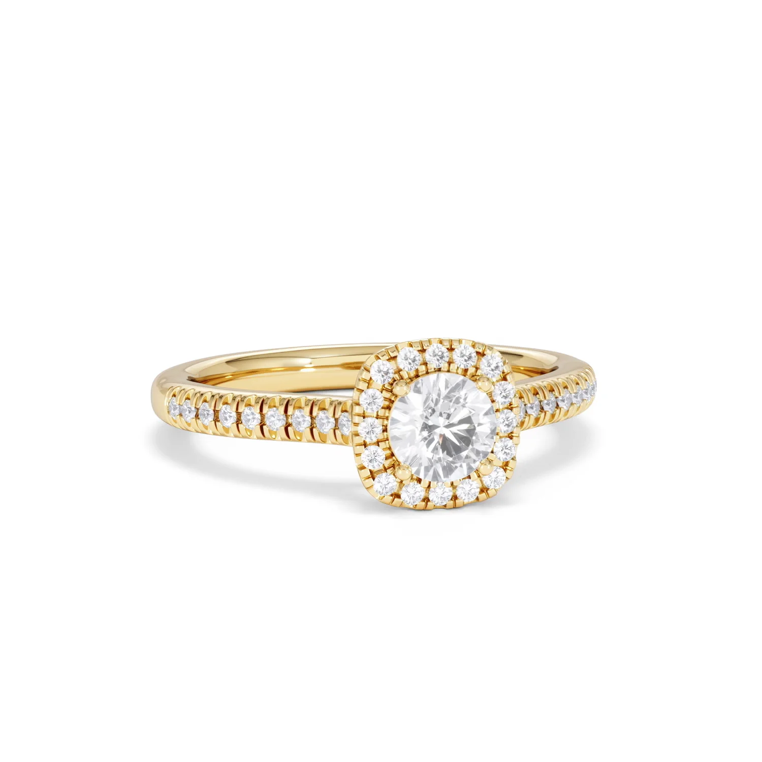 Lumia Round Cut Lab Diamond Halo Ring 0.70ct F/VS in 9K Gold - Image 13
