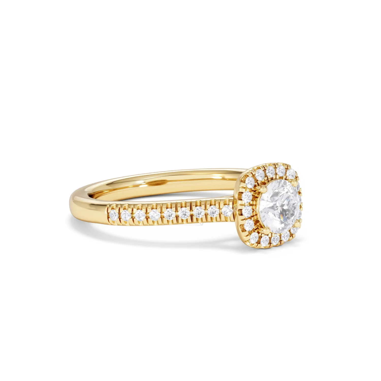 Lumia Round Cut Lab Diamond Halo Ring 0.70ct F/VS in 9K Gold - Image 19