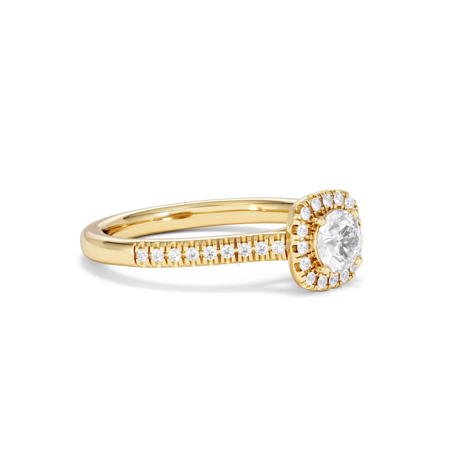 Lumia Round Cut Lab Diamond Halo Ring 0.70ct F/VS in 9K Gold - Image 20