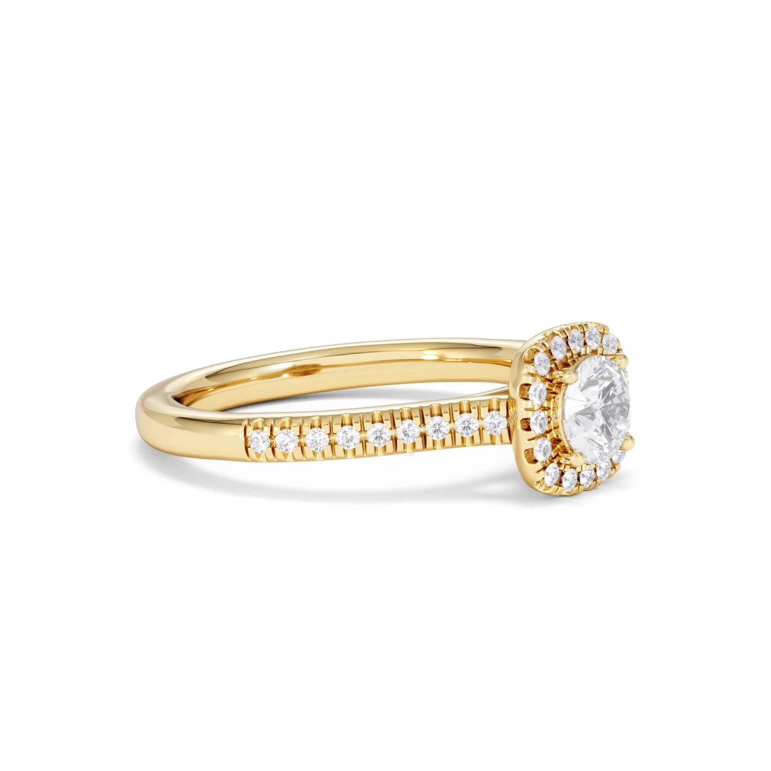 Lumia Round Cut Lab Diamond Halo Ring 0.70ct F/VS in 9K Gold - Image 21