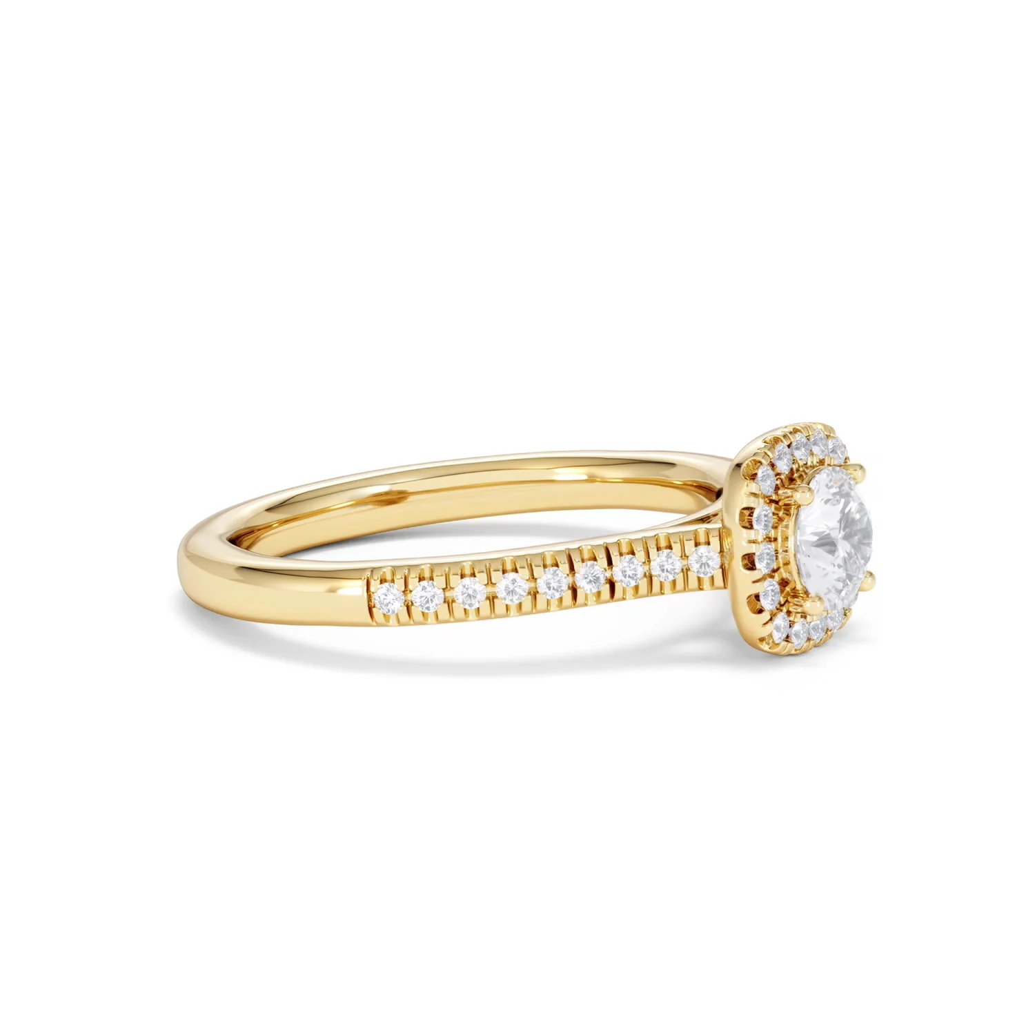 Lumia Round Cut Lab Diamond Halo Ring 0.70ct F/VS in 9K Gold - Image 23