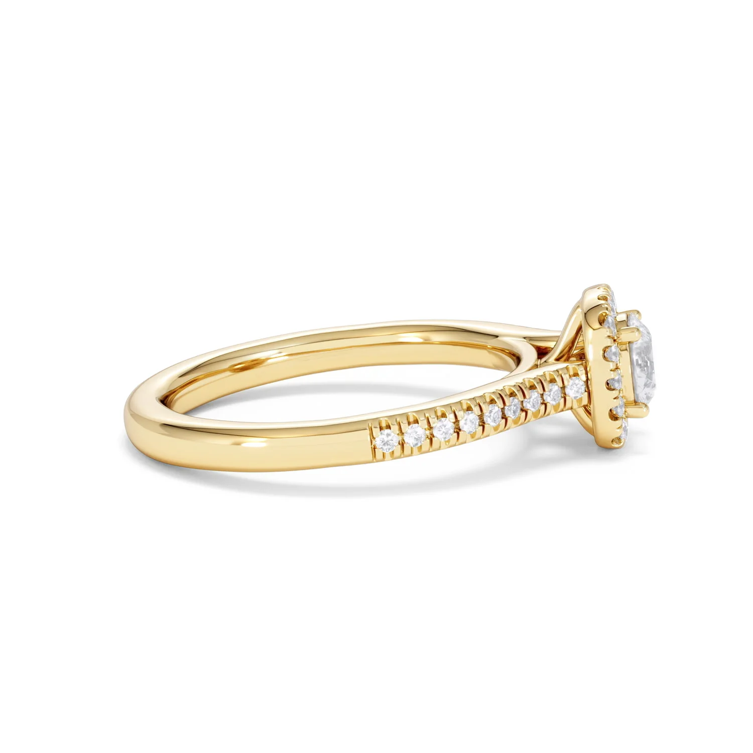 Lumia Round Cut Lab Diamond Halo Ring 0.70ct F/VS in 9K Gold - Image 29