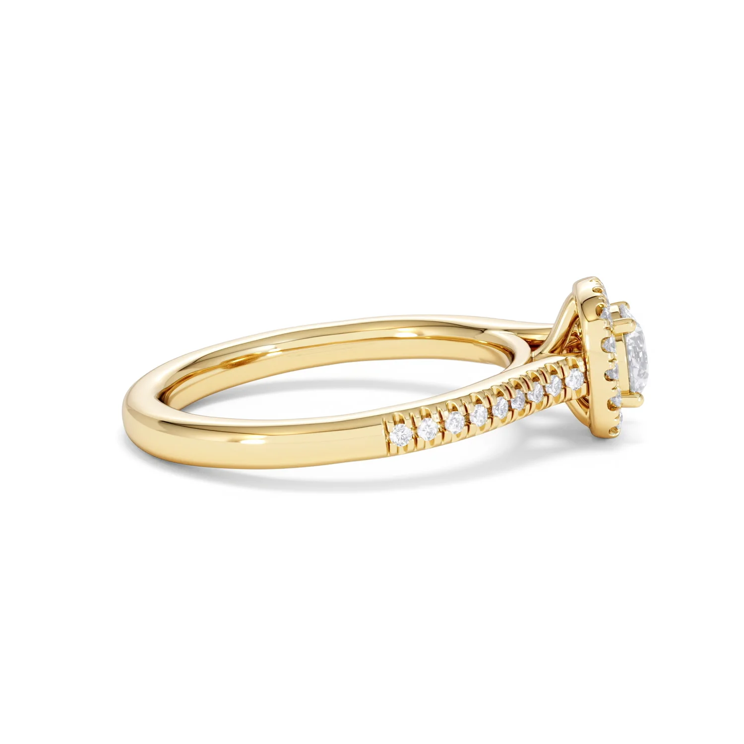 Lumia Round Cut Lab Diamond Halo Ring 0.70ct F/VS in 9K Gold - Image 30