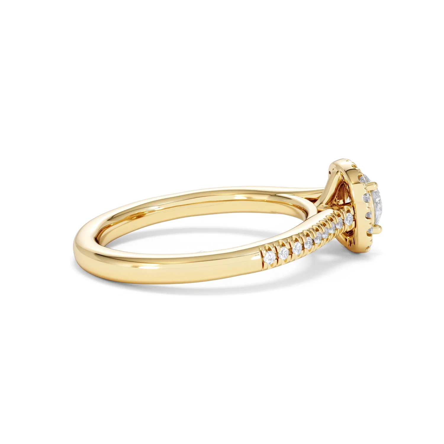 Lumia Round Cut Lab Diamond Halo Ring 0.70ct F/VS in 9K Gold - Image 33