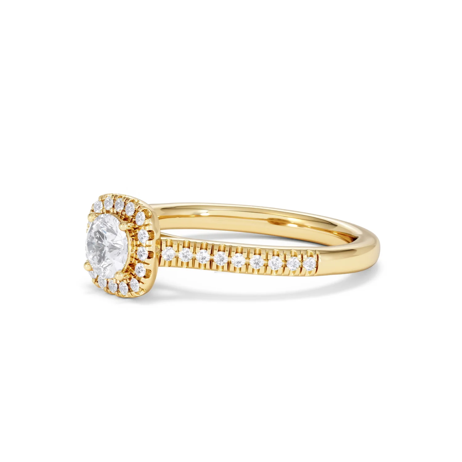 Lumia Round Cut Lab Diamond Halo Ring 0.70ct F/VS in 9K Gold - Image 79