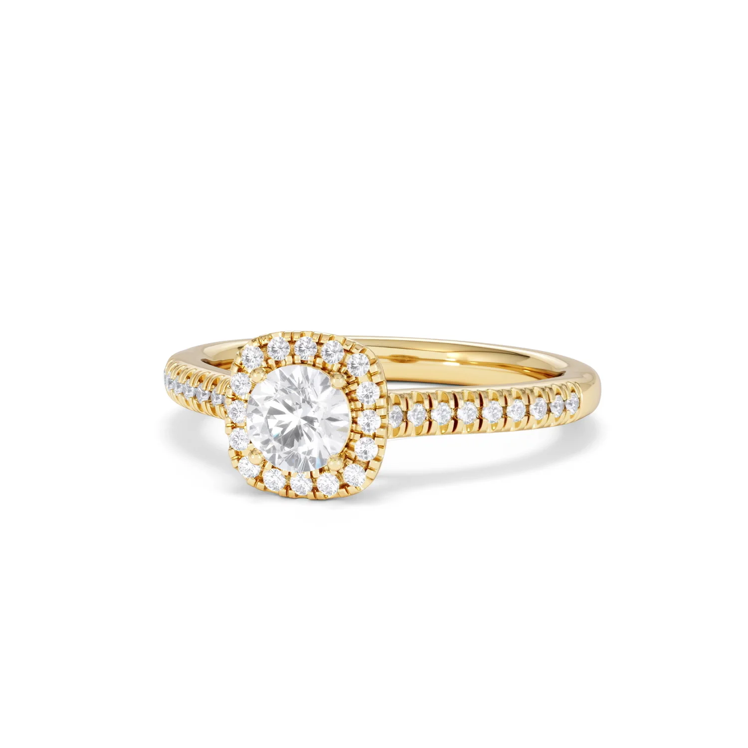 Lumia Round Cut Lab Diamond Halo Ring 0.70ct F/VS in 9K Gold - Image 86
