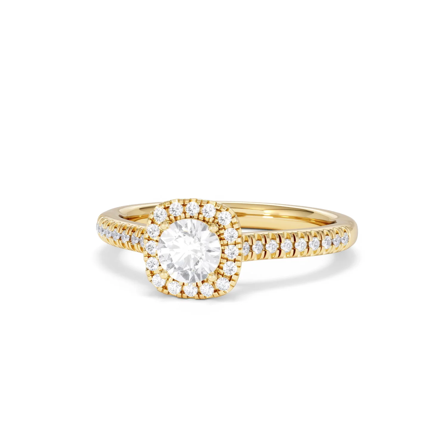 Lumia Round Cut Lab Diamond Halo Ring 0.70ct F/VS in 9K Gold - Image 87