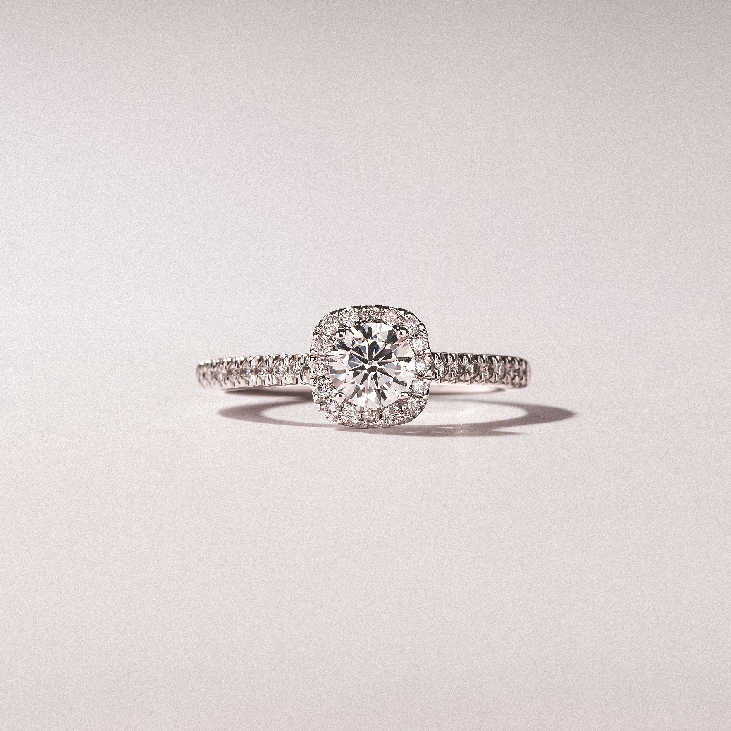 Lumia Round Cut Lab Diamond Halo Ring 0.70ct F/VS in 9K White Gold - Image 6