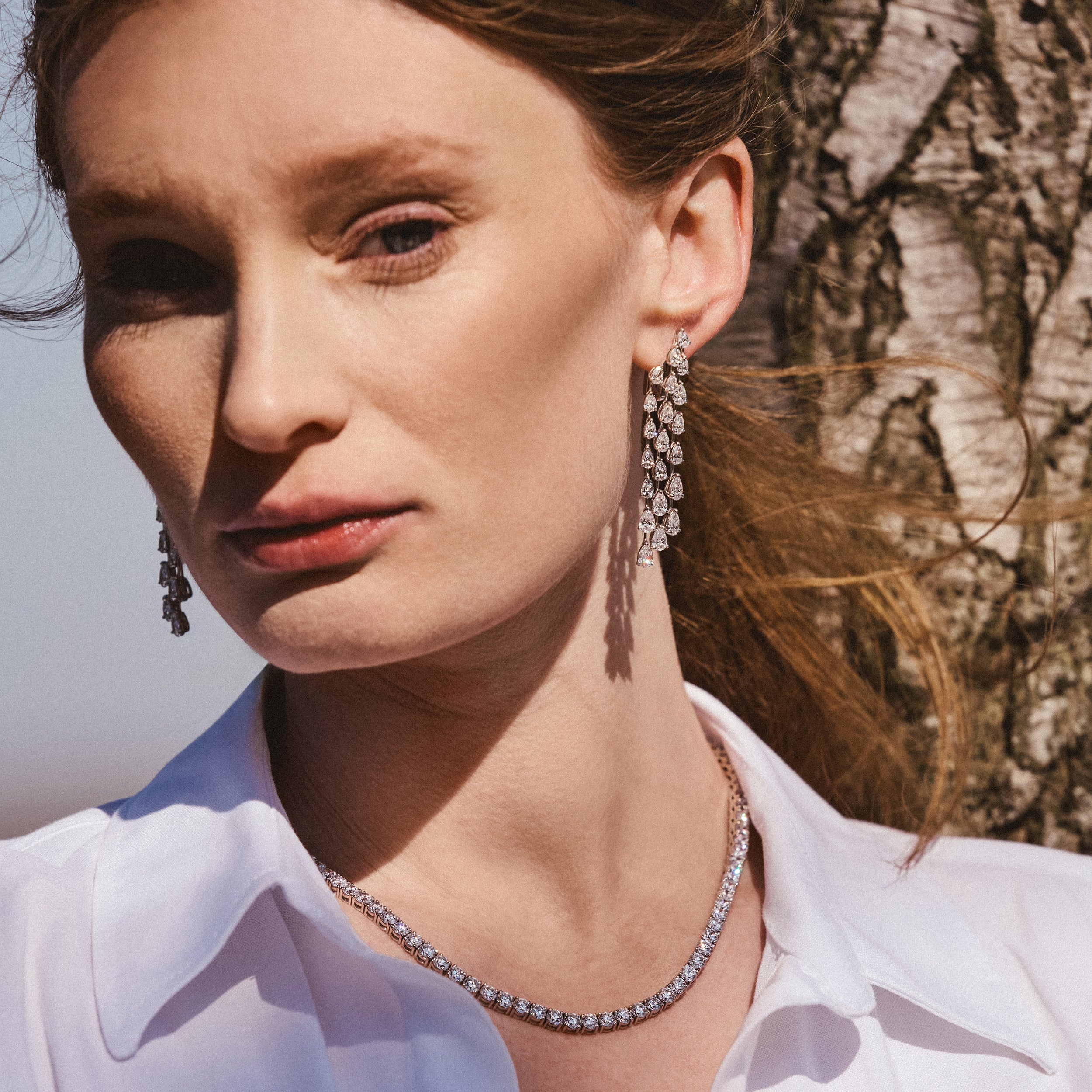 LUXE 10.00ct Lab Diamond Chandelier Earrings with IGI Certified Pear-Cut Diamonds in 18K White Gold - Image 6