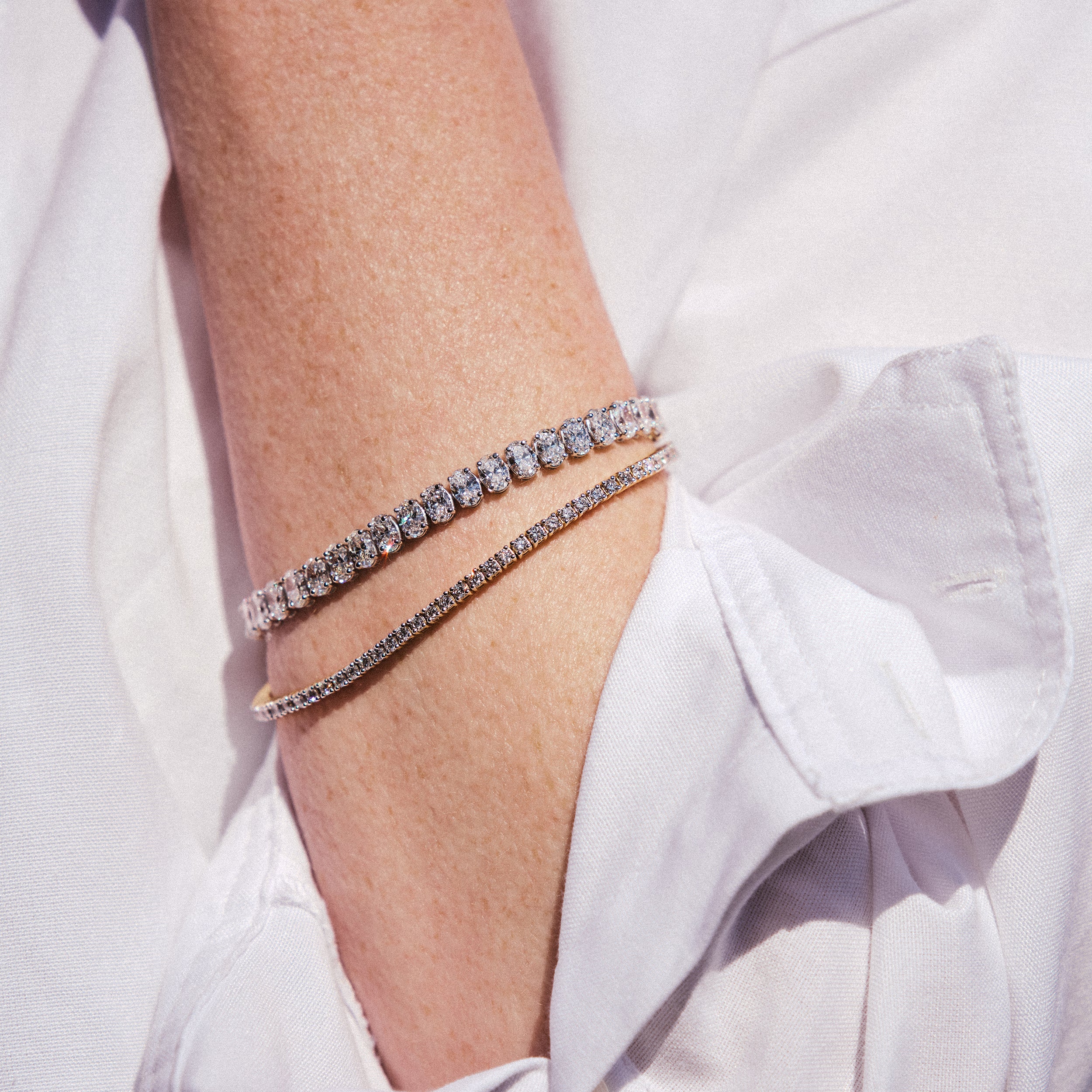 LUXE 12.00ct Lab Diamond Tennis Bracelet with IGI Certified Brilliant-Cut Diamonds in 18K White Gold - Image 7