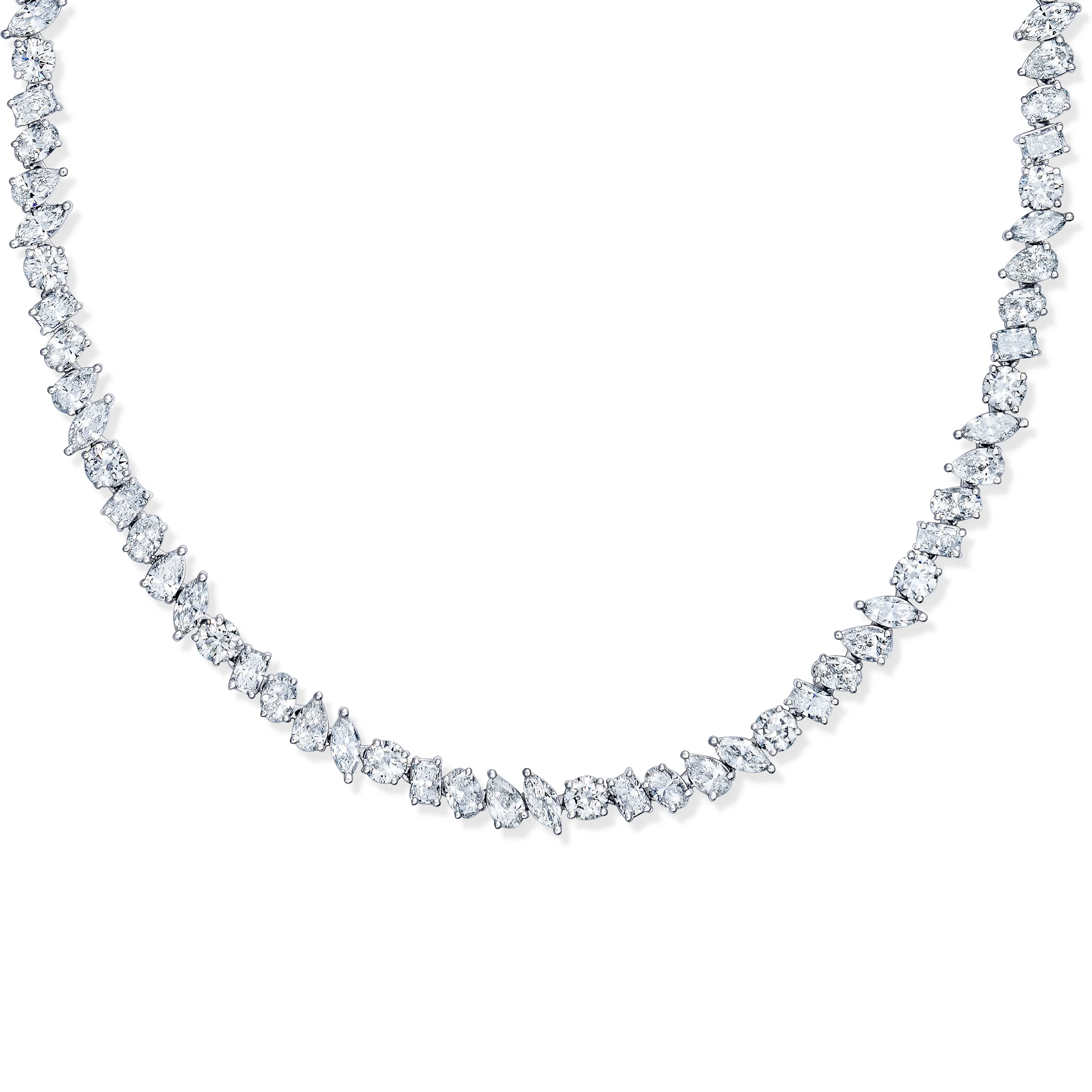 LUXE 22.00ct Lab Diamond Necklace with IGI Certified Mixed-Cut Diamonds in 18K White Gold - Image 5