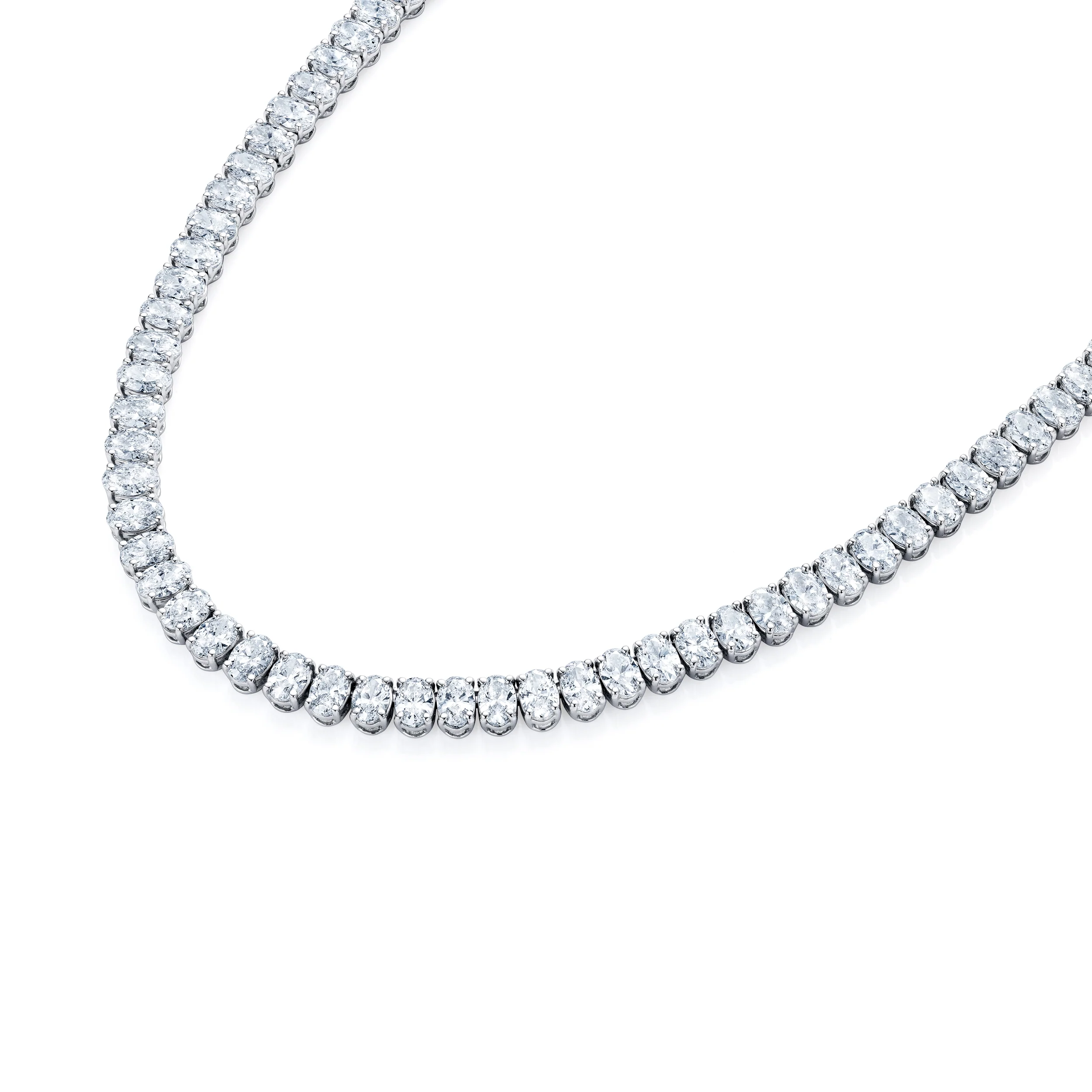LUXE 24.00ct Lab Diamond Necklace with IGI Certified Oval-Cut Diamonds in 18K White Gold - Image 3