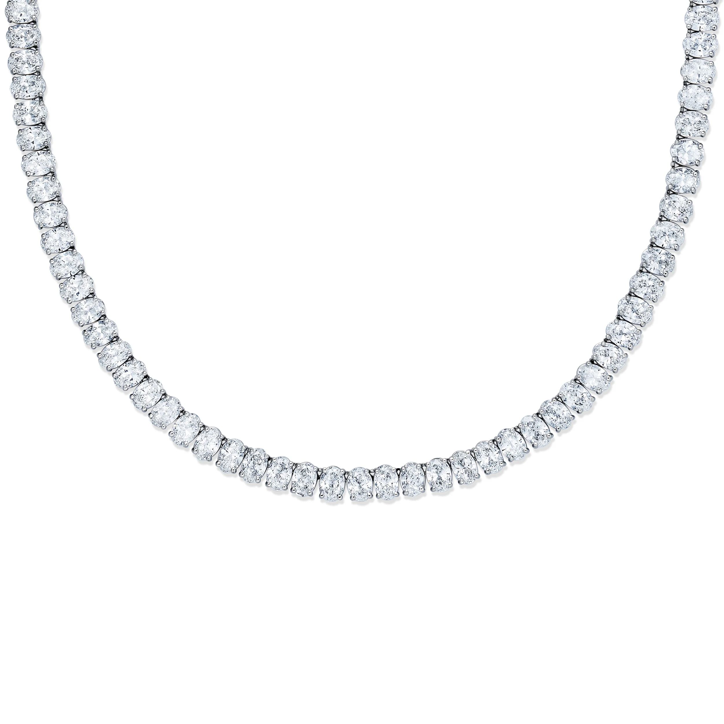 LUXE 24.00ct Lab Diamond Necklace with IGI Certified Oval-Cut Diamonds in 18K White Gold - Image 5