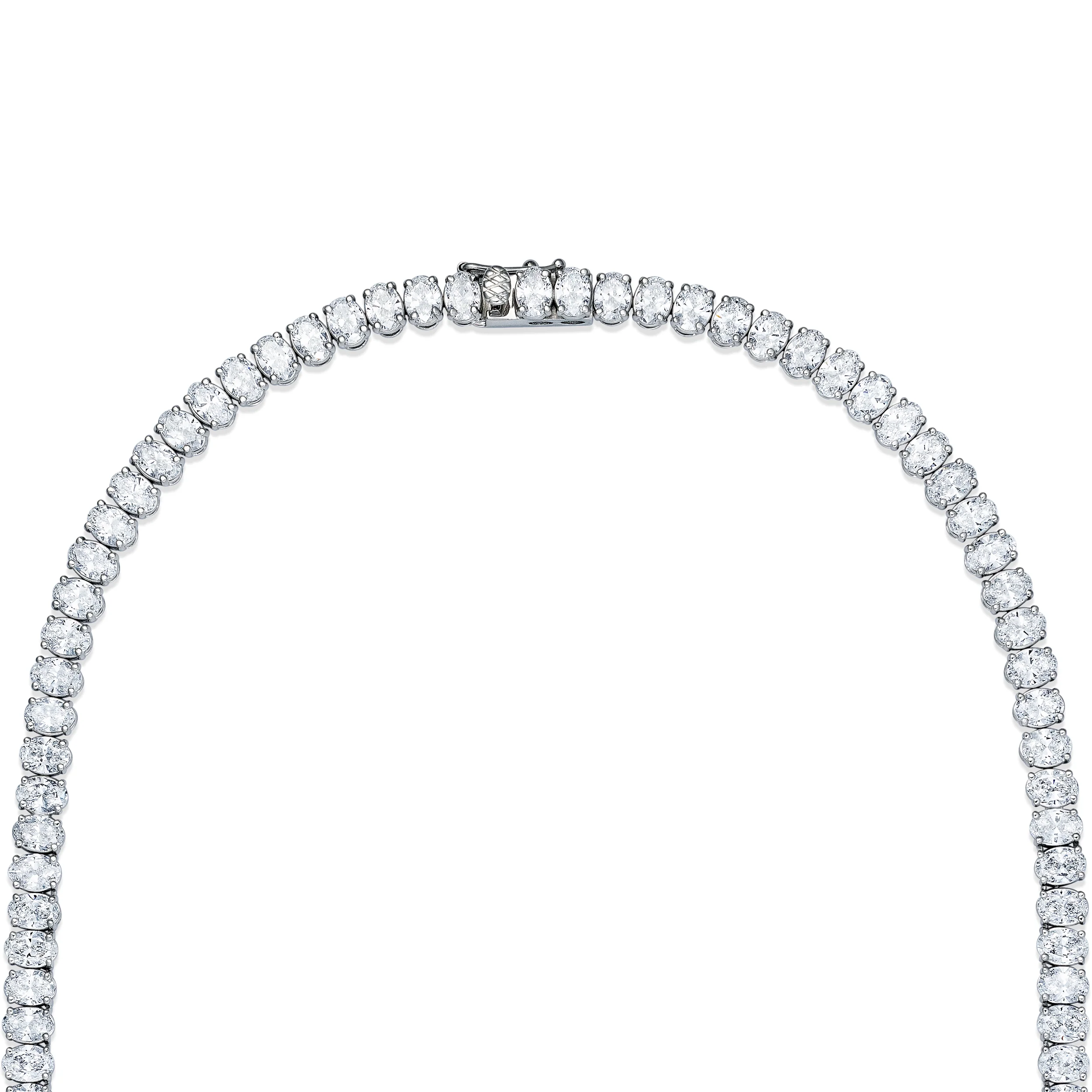 LUXE 24.00ct Lab Diamond Necklace with IGI Certified Oval-Cut Diamonds in 18K White Gold - Image 6
