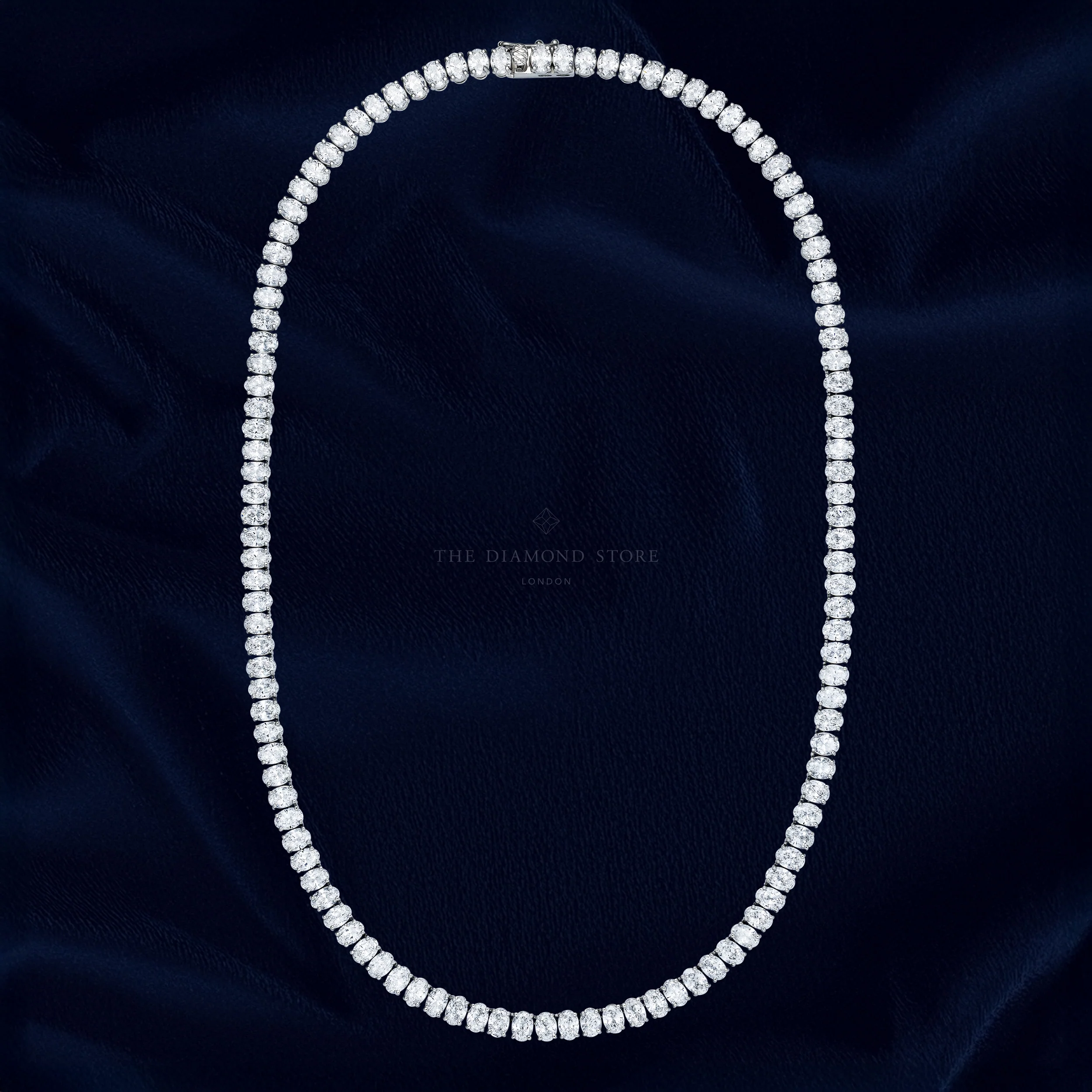LUXE 24.00ct Lab Diamond Necklace with IGI Certified Oval-Cut Diamonds in 18K White Gold - Image 7