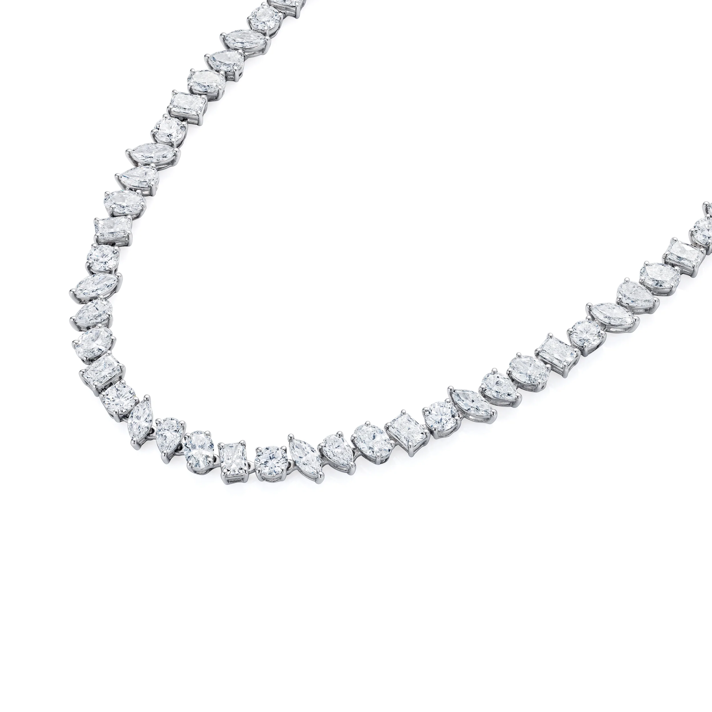 LUXE 27.00ct Lab Diamond Necklace with IGI Certified Mixed-Cut Diamonds in 18K White Gold - Image 4