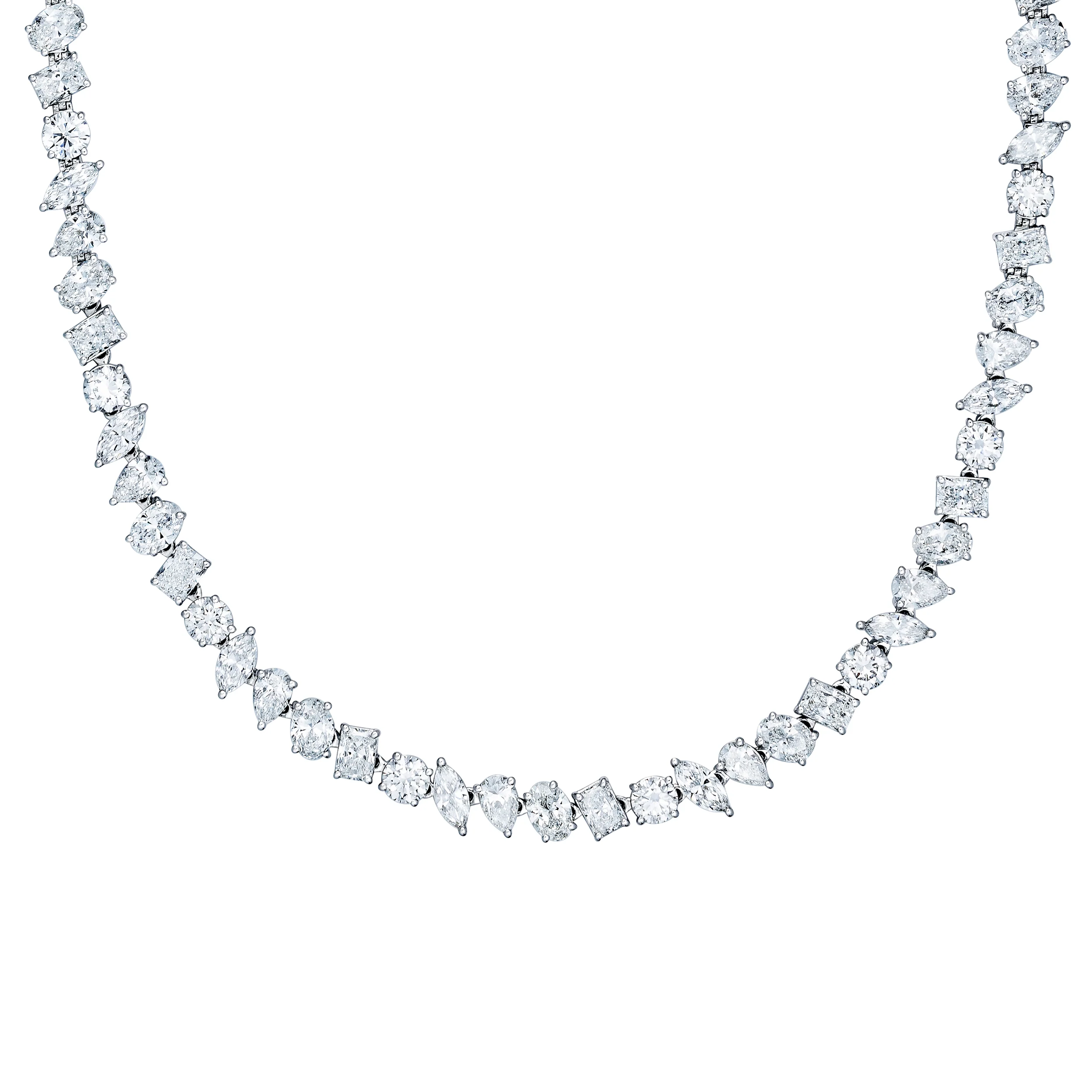 LUXE 27.00ct Lab Diamond Necklace with IGI Certified Mixed-Cut Diamonds in 18K White Gold - Image 5