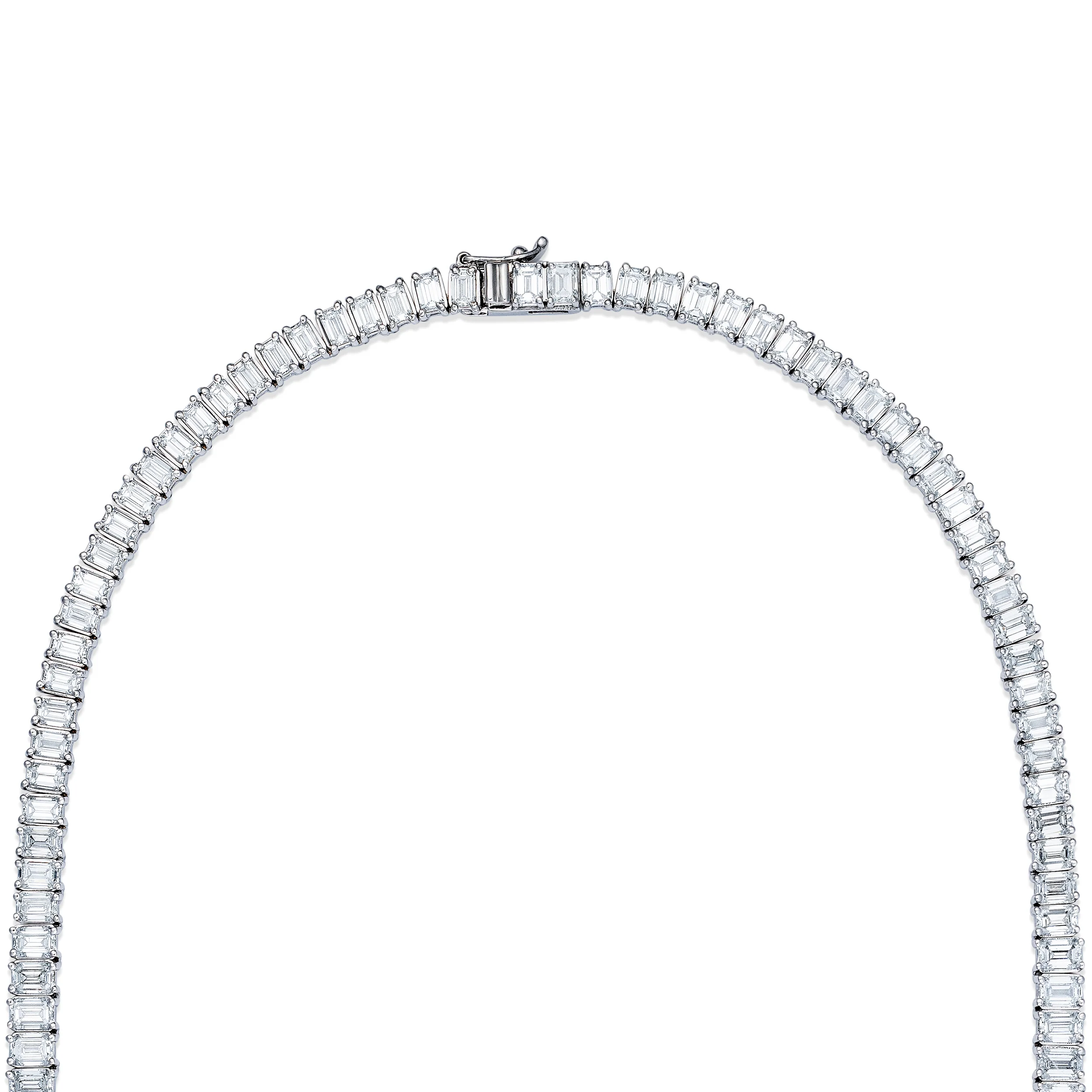 LUXE 33.00ct Lab Diamond Necklace with IGI Certified Emerald-Cut Diamonds in 18K White Gold - Image 7