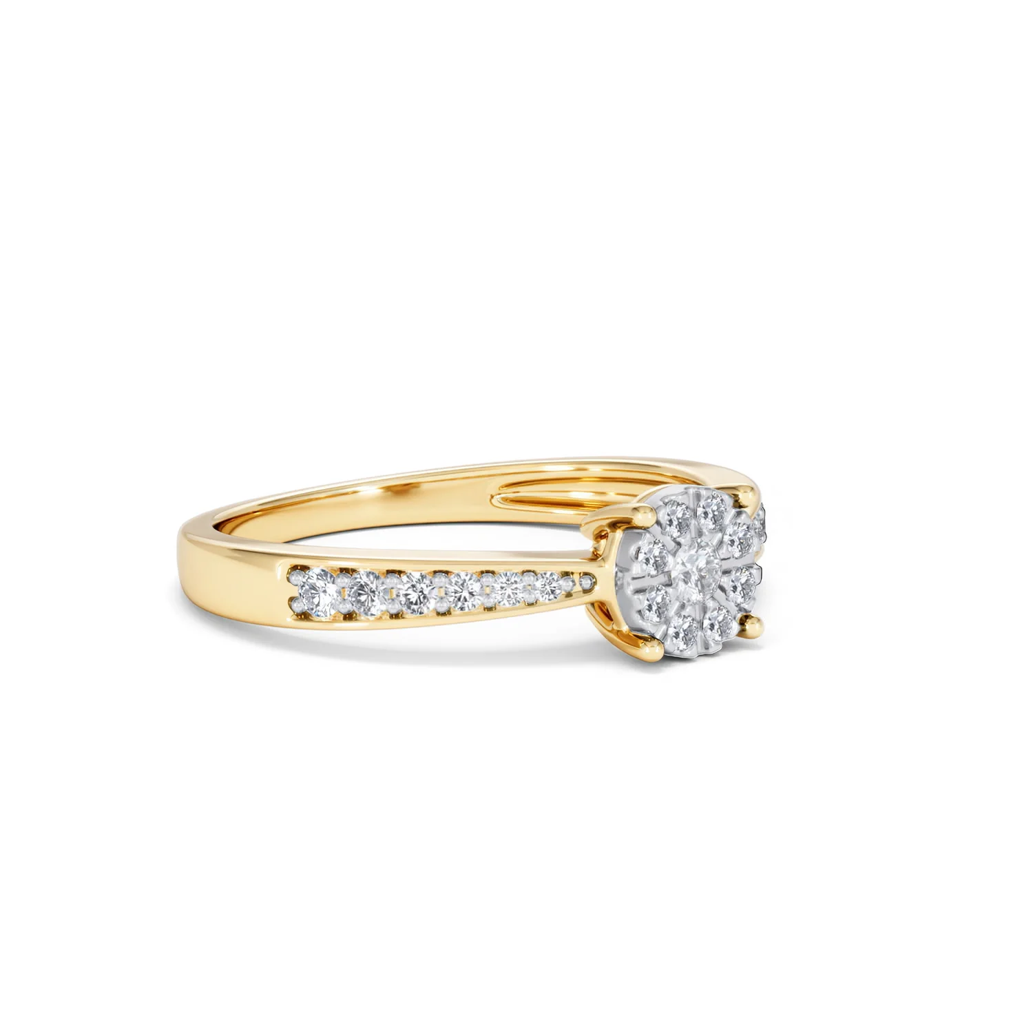 Masami Diamond Engagement Ring 0.20ct Pave Set in 9K Yellow Gold - Image 19