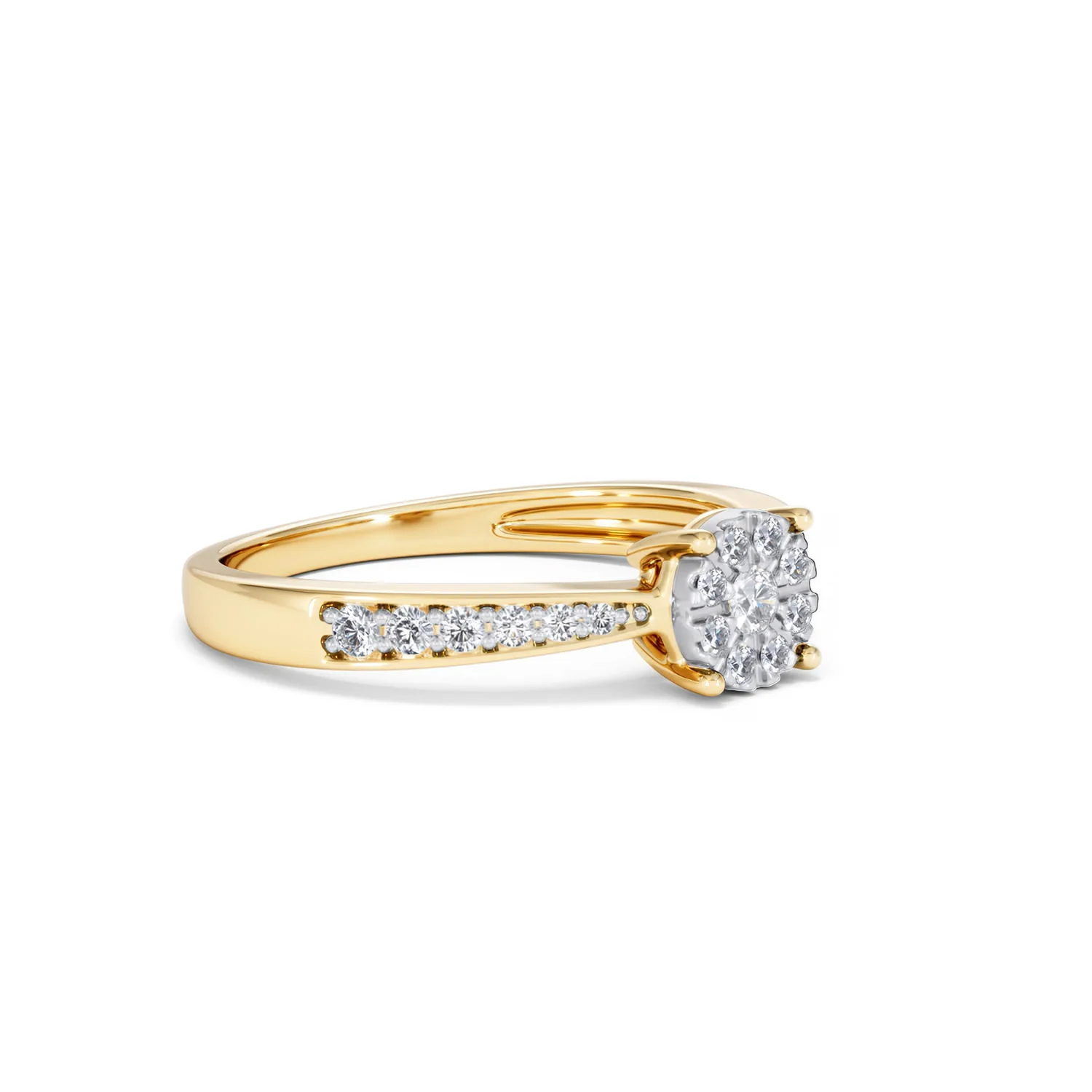 Masami Diamond Engagement Ring 0.20ct Pave Set in 9K Yellow Gold - Image 20
