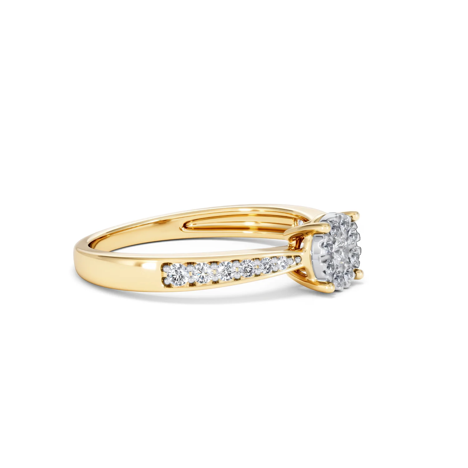 Masami Diamond Engagement Ring 0.20ct Pave Set in 9K Yellow Gold - Image 23