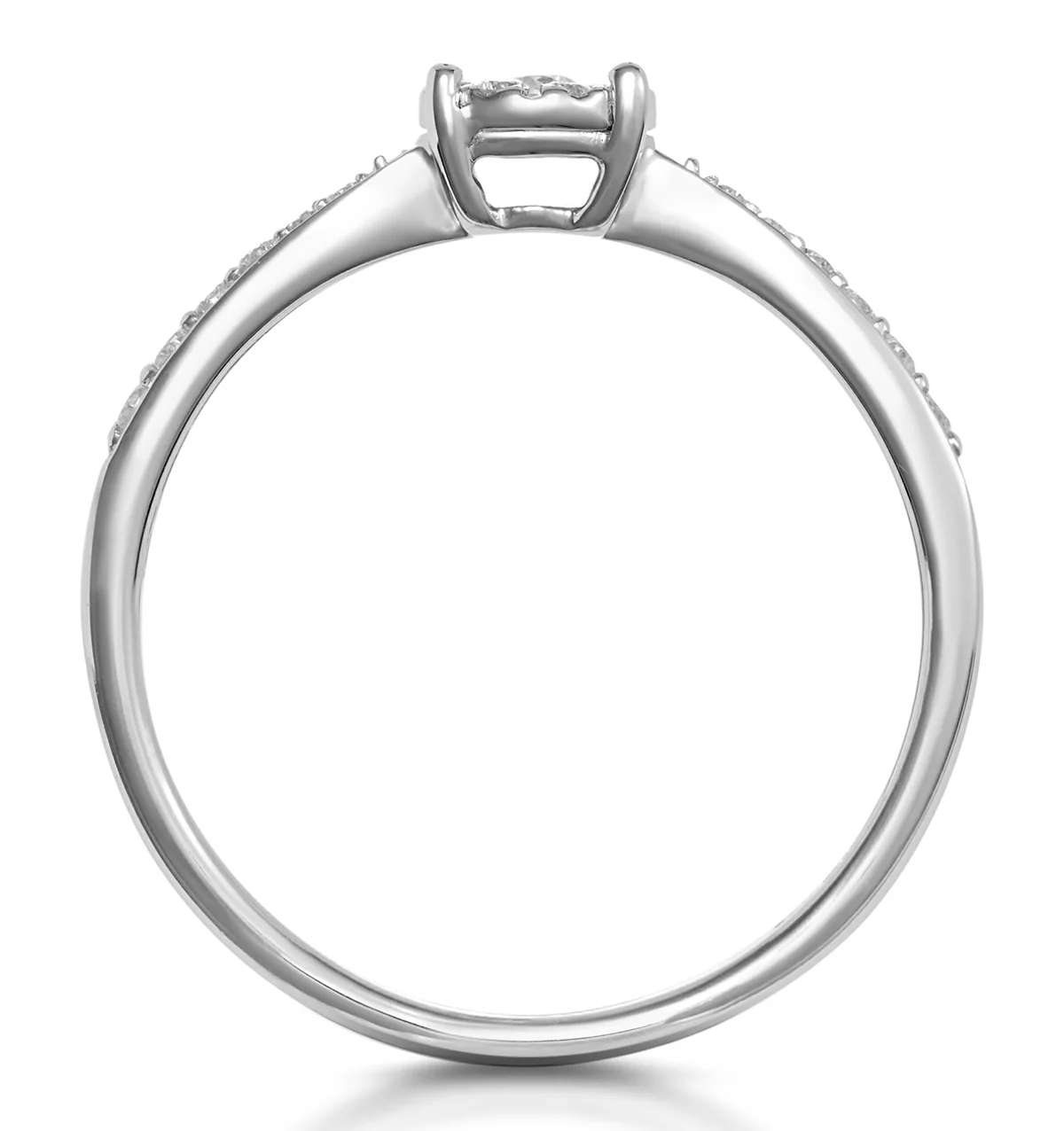 Masami Diamond Engagement Ring 0.20ct Pave Set in 9K White Gold - Image 3