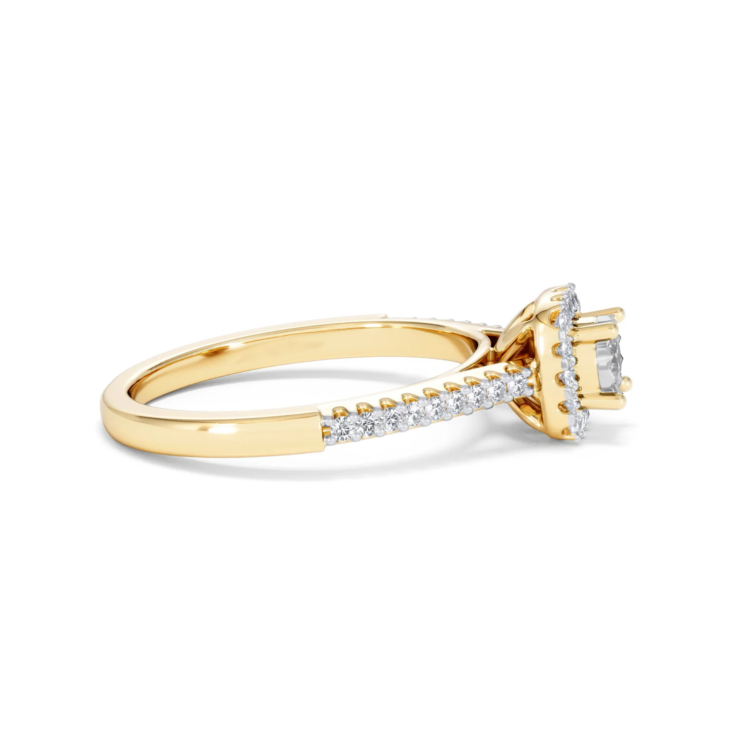 Masami Diamond Halo Engagement Ring 0.25ct Pave Set in 9K Yellow Gold - Image 28