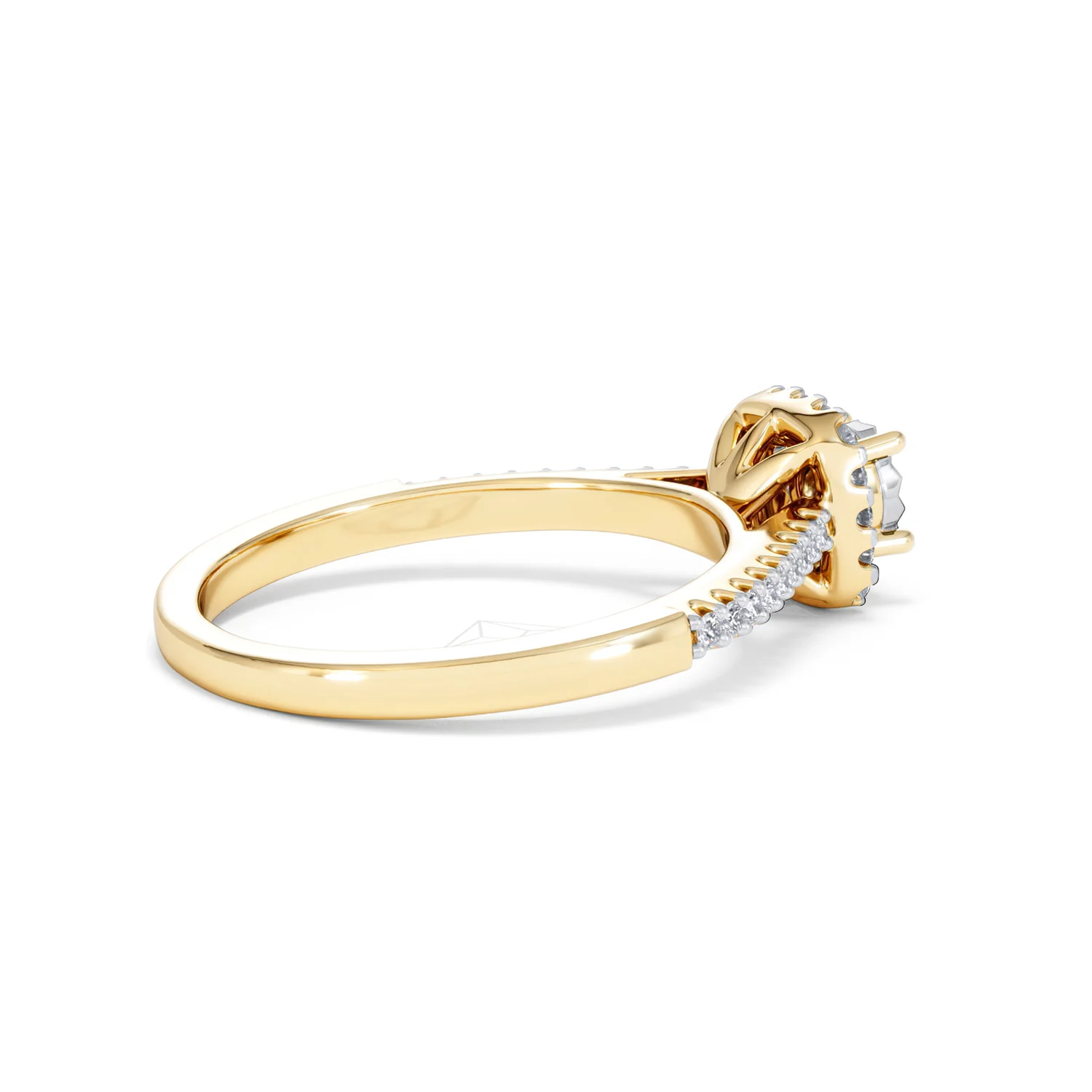 Masami Diamond Halo Engagement Ring 0.25ct Pave Set in 9K Yellow Gold - Image 36