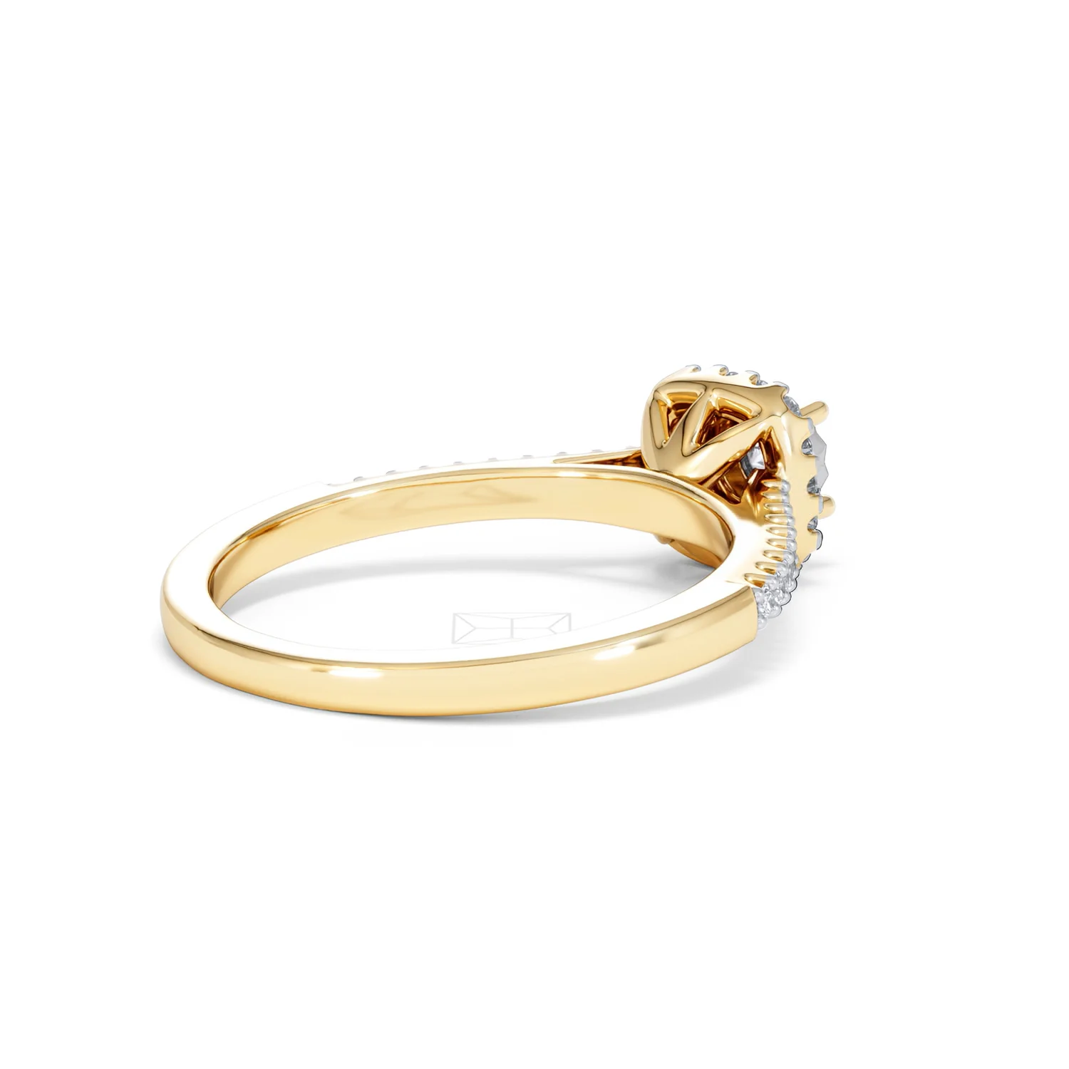 Masami Diamond Halo Engagement Ring 0.25ct Pave Set in 9K Yellow Gold - Image 40