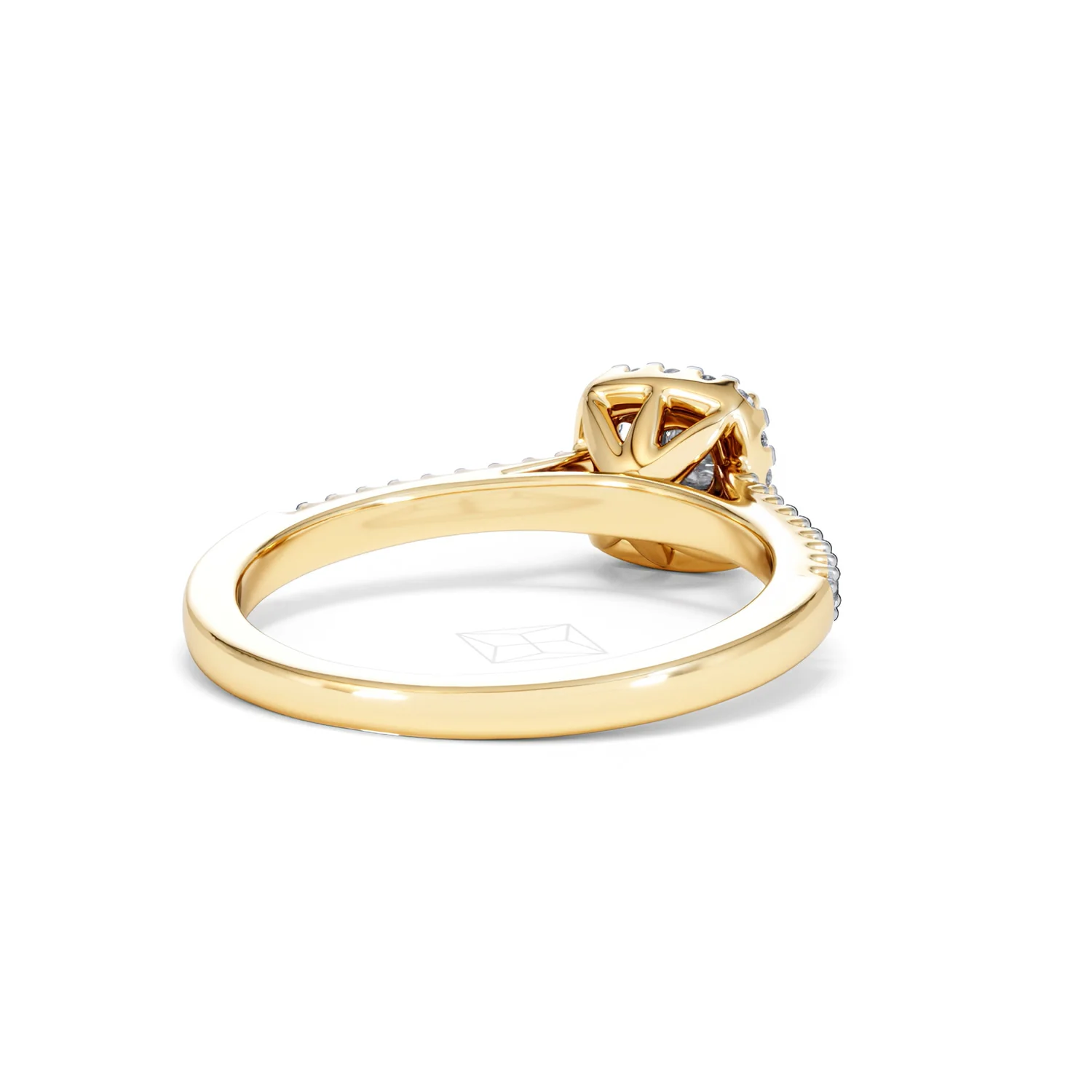 Masami Diamond Halo Engagement Ring 0.25ct Pave Set in 9K Yellow Gold - Image 44