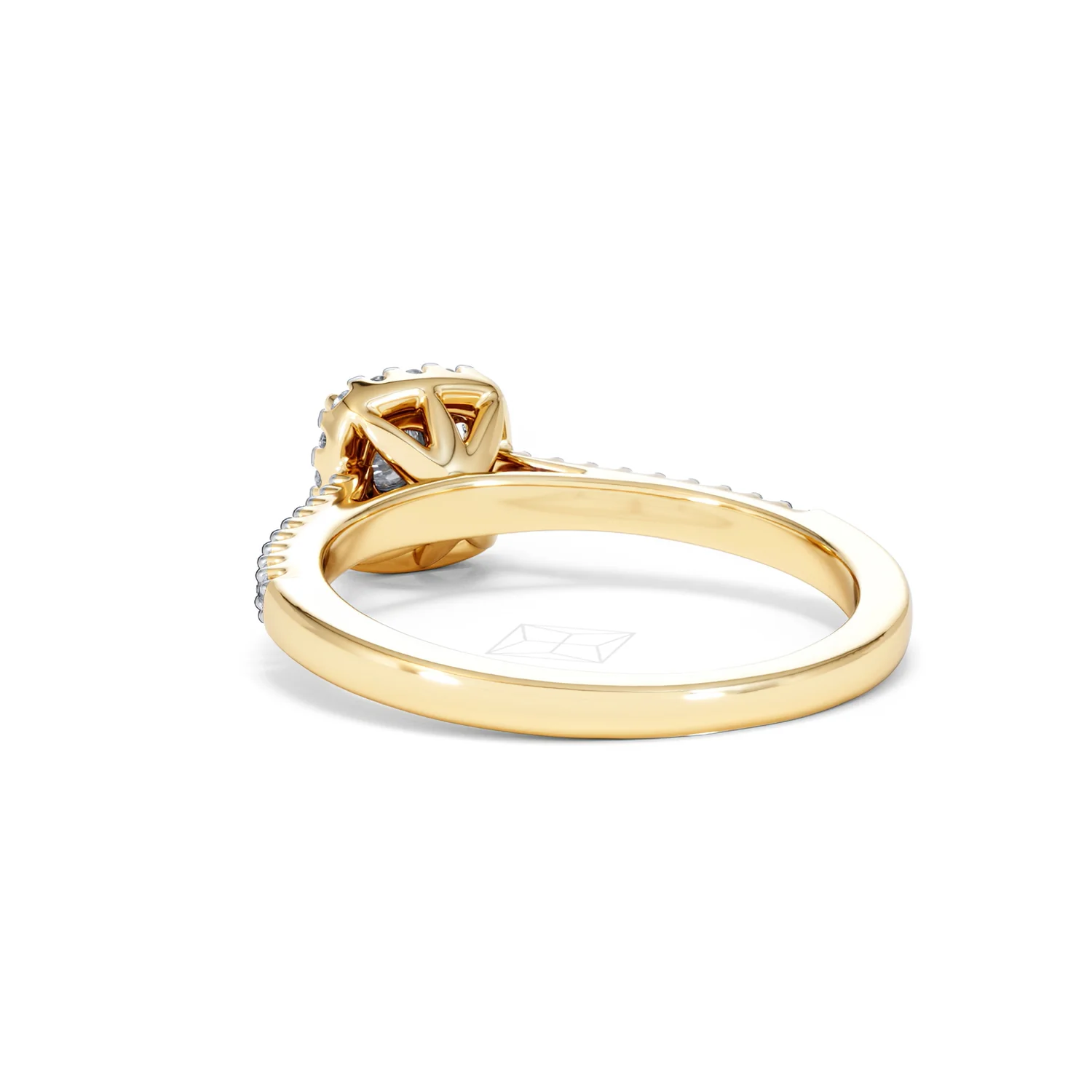 Masami Diamond Halo Engagement Ring 0.25ct Pave Set in 9K Yellow Gold - Image 56