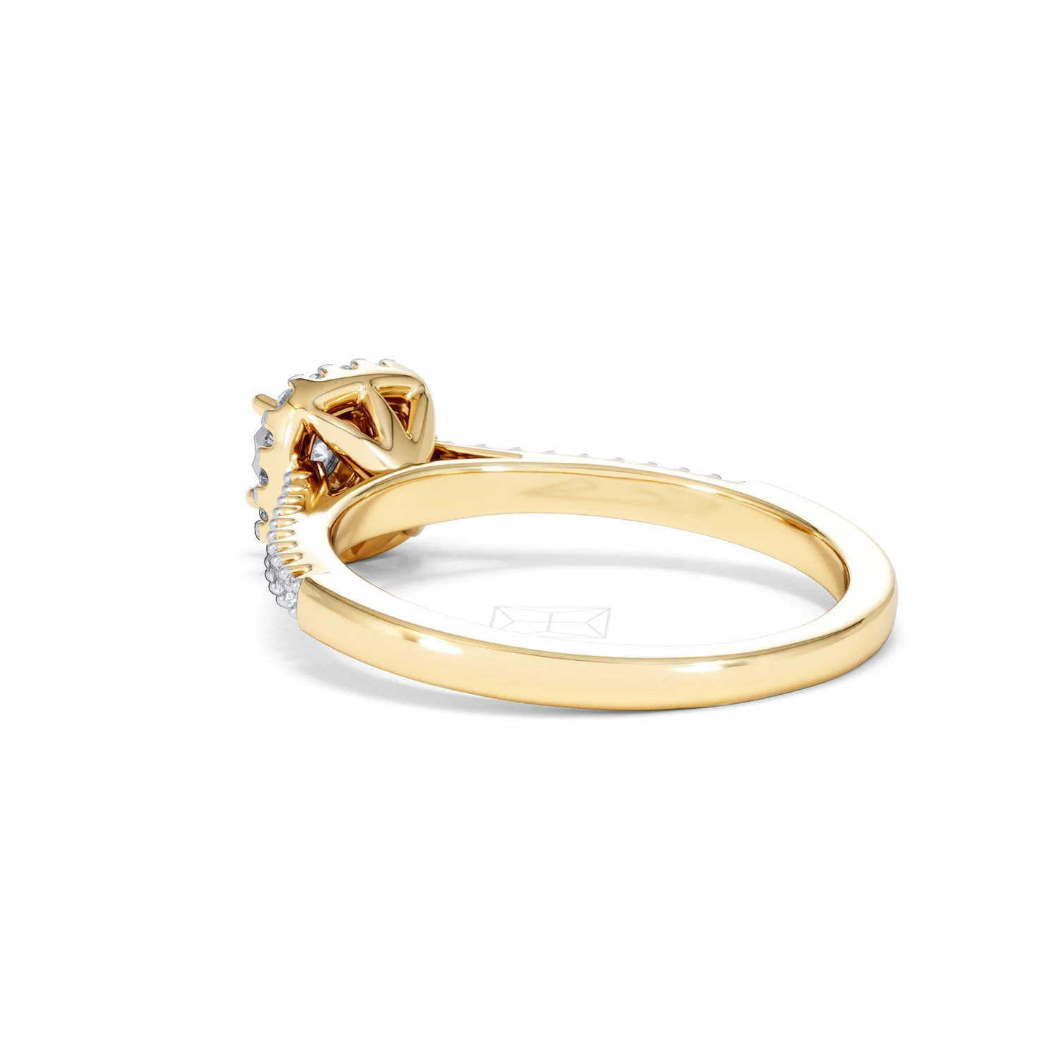 Masami Diamond Halo Engagement Ring 0.25ct Pave Set in 9K Yellow Gold - Image 59