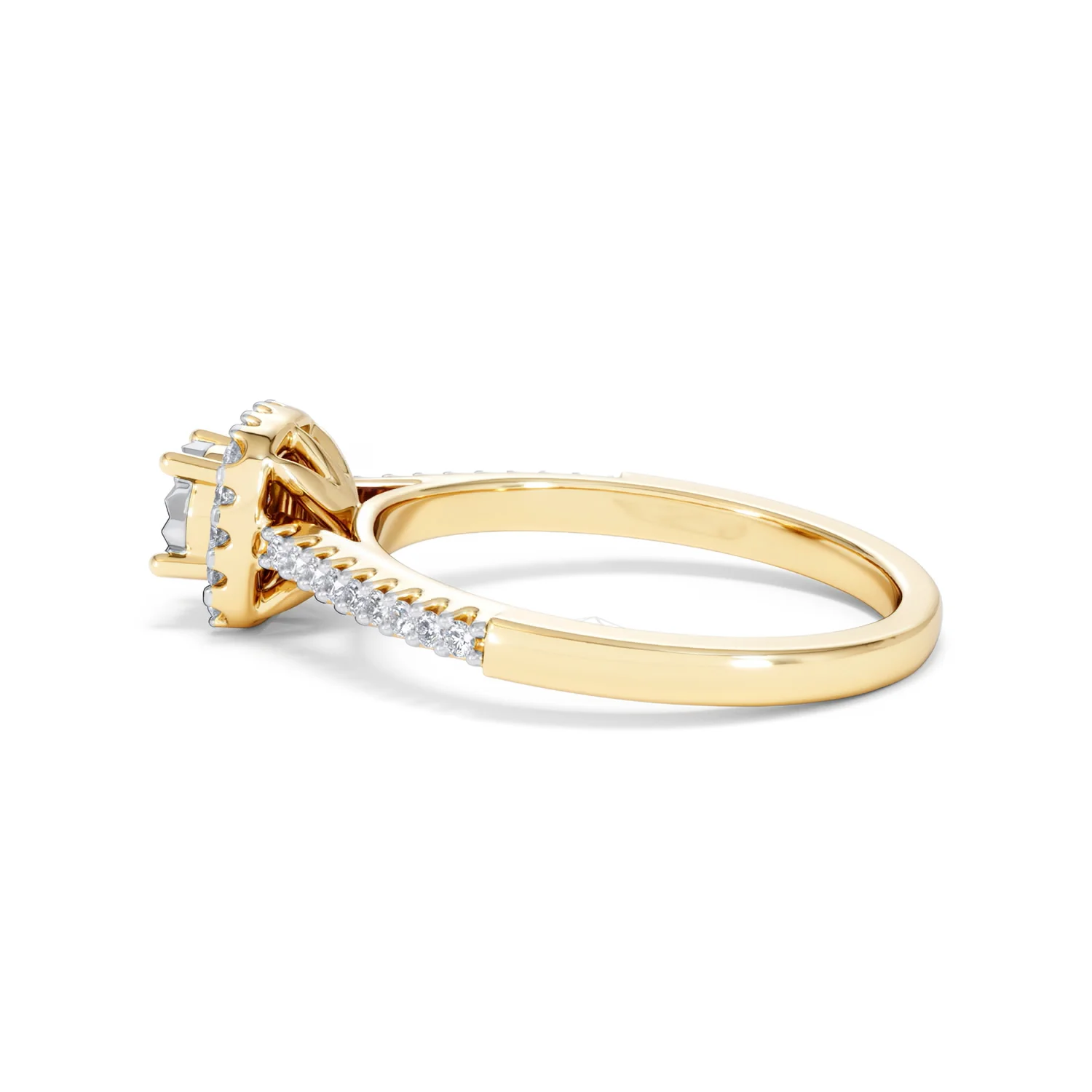 Masami Diamond Halo Engagement Ring 0.25ct Pave Set in 9K Yellow Gold - Image 67