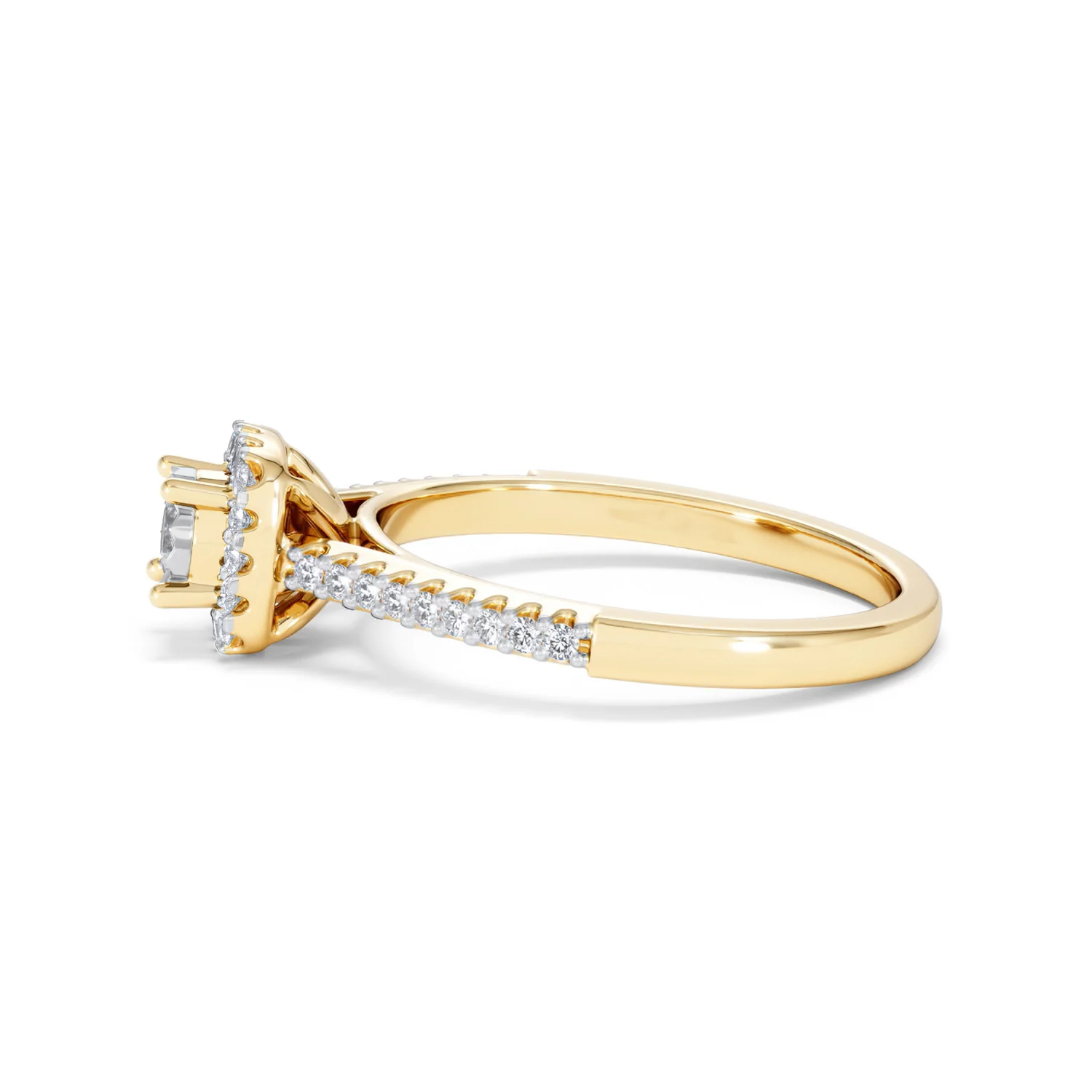 Masami Diamond Halo Engagement Ring 0.25ct Pave Set in 9K Yellow Gold - Image 71