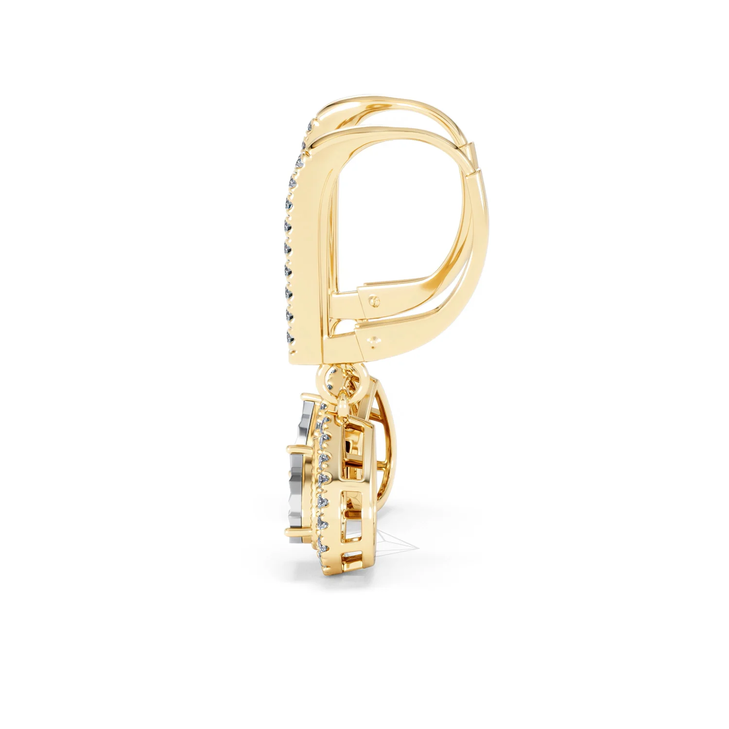 Masami Diamond Pear Halo Earrings 0.20ct Pave Set in 9K Yellow Gold - Image 67