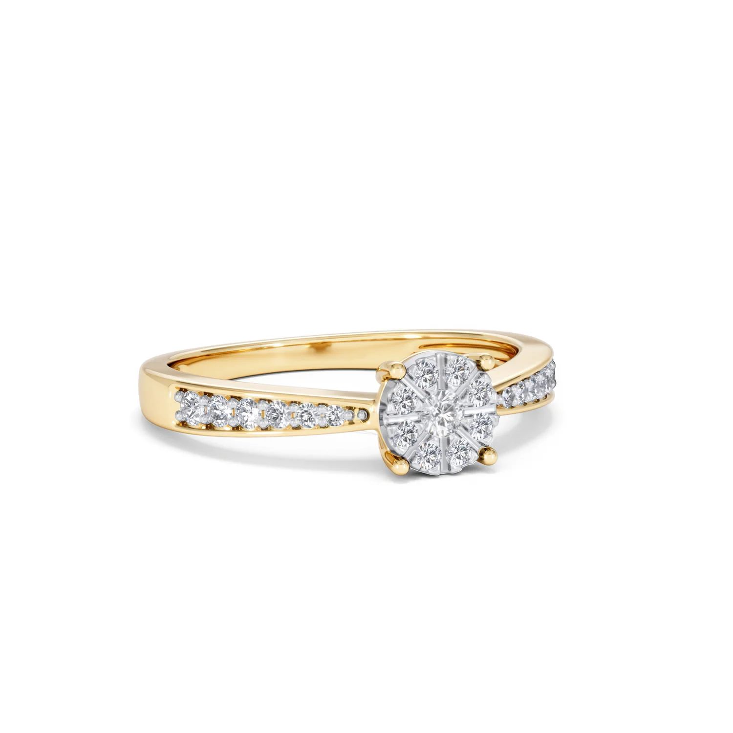 Masami Lab Diamond Engagement Ring 0.20ct Pave Set in 18K Gold Vermeil - Image 15